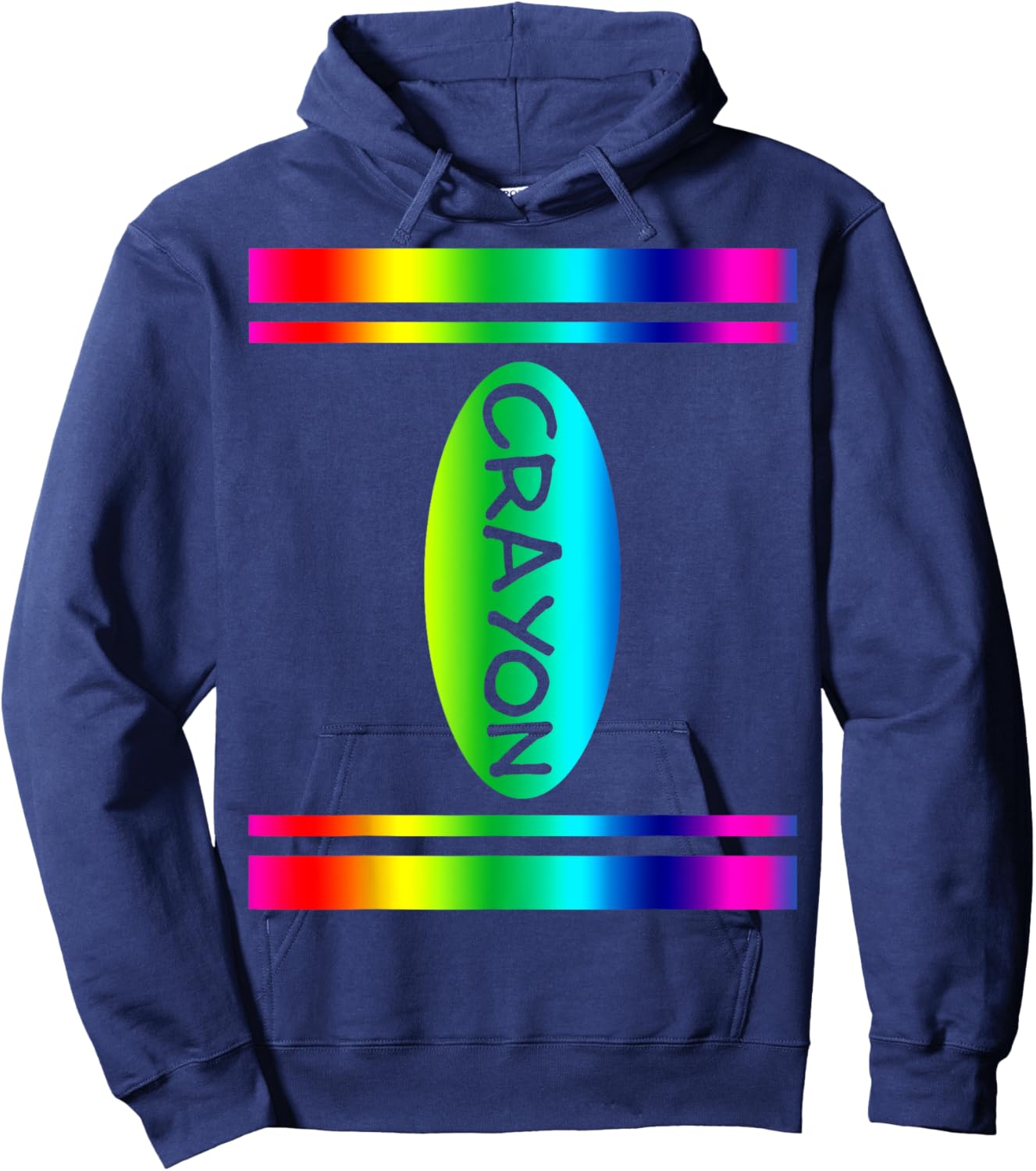 Crayon Rainbow Colours Simple Costume Carnival Halloween Hoodie - Hoodie | Navy