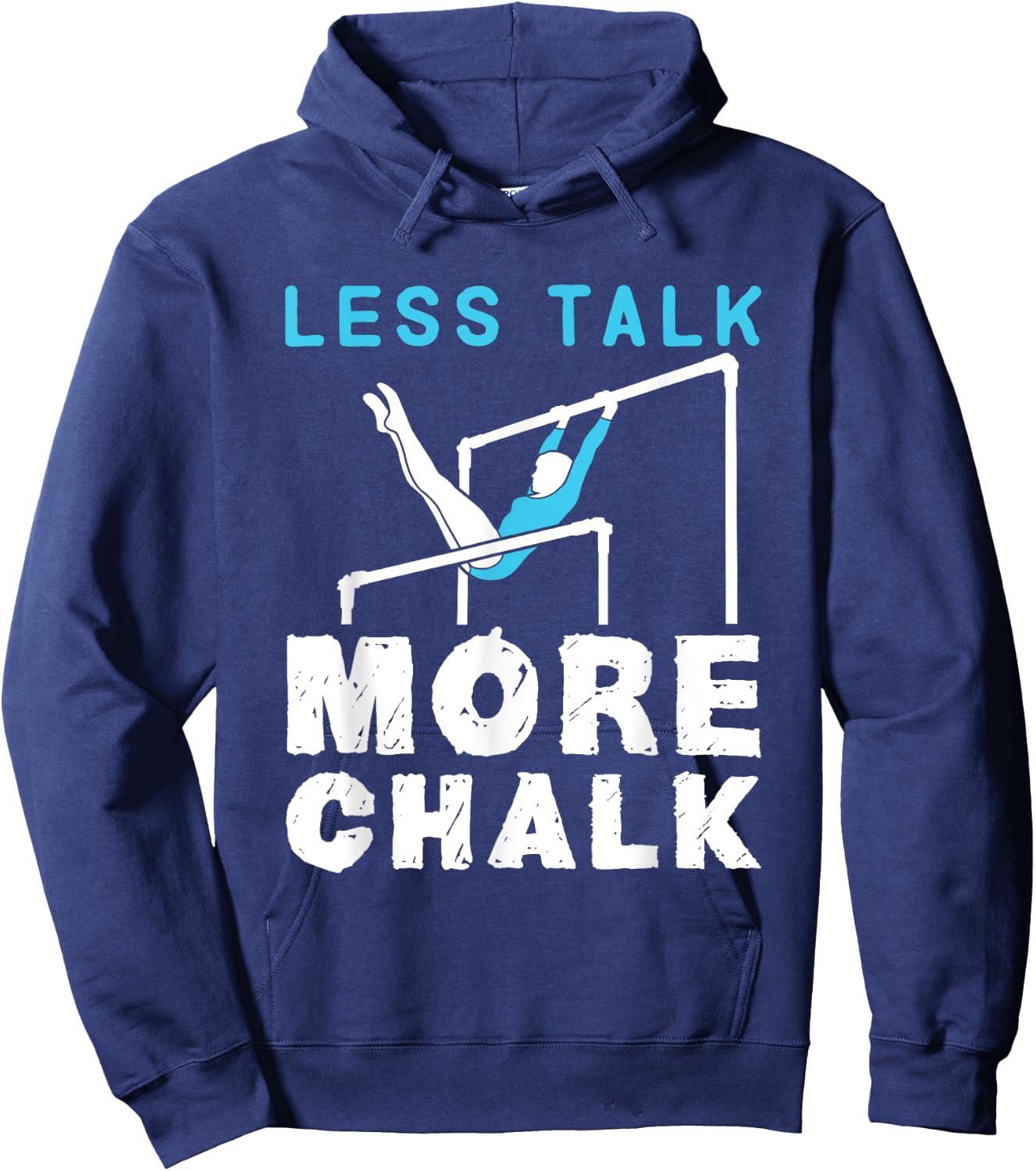 Less Talk More Chalk Gymnastics Gymnast Uneven Bars Girls Hoodie - Hoodie | Navy