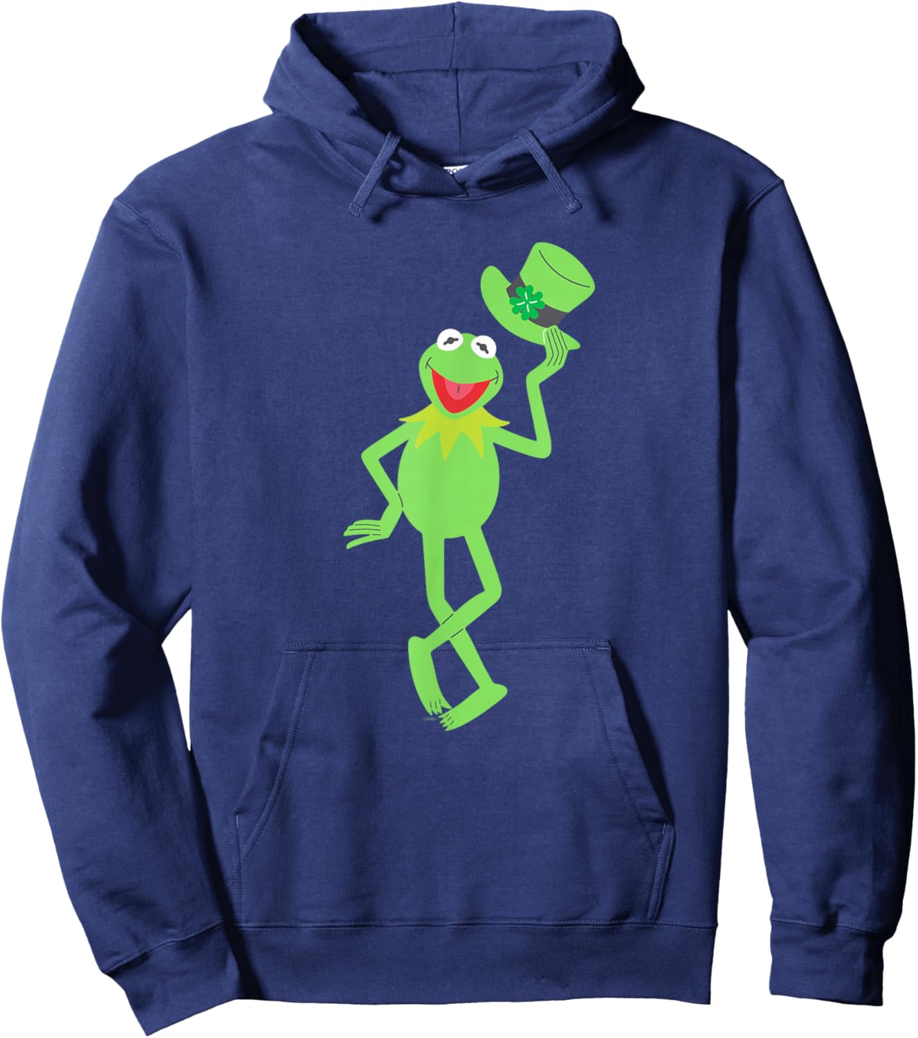 Disney Muppets Kermit the Frog with Top Hat St Patrick's Day Hoodie - Hoodie | Navy