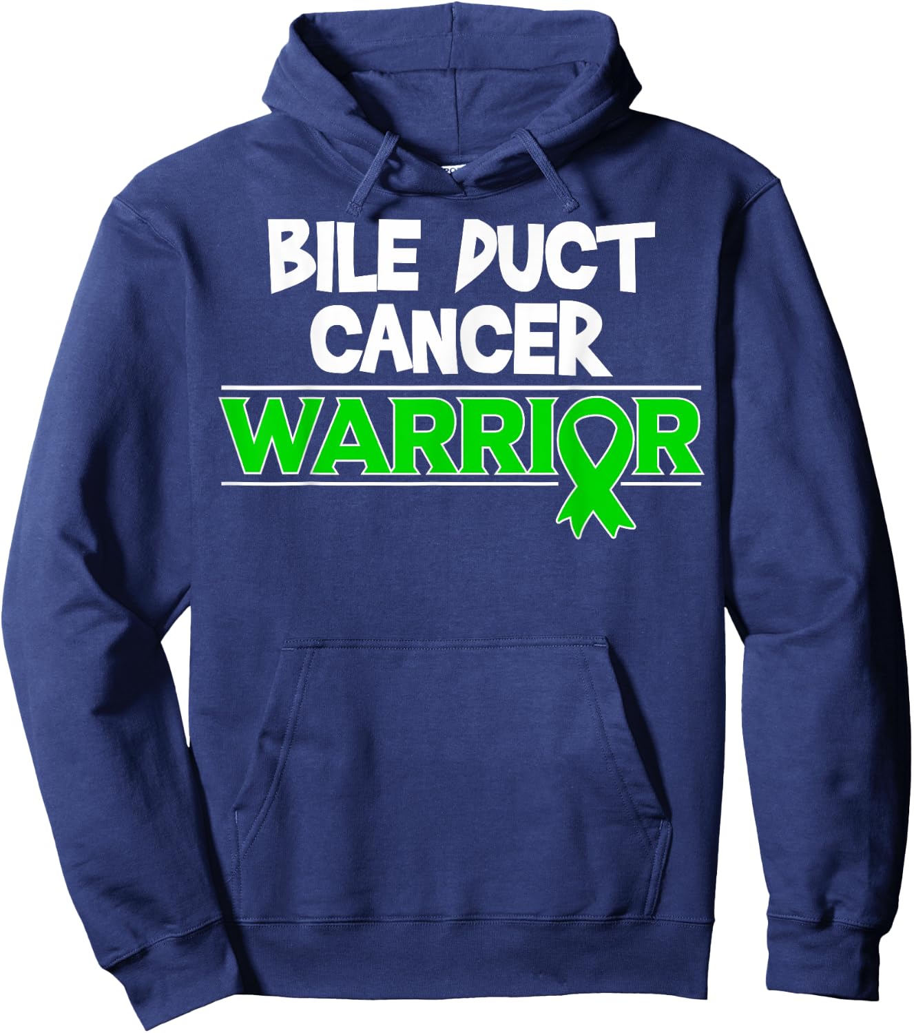 Bile Duct Cancer Awareness Gift Green Ribbon Hoodie - Hoodie | Navy