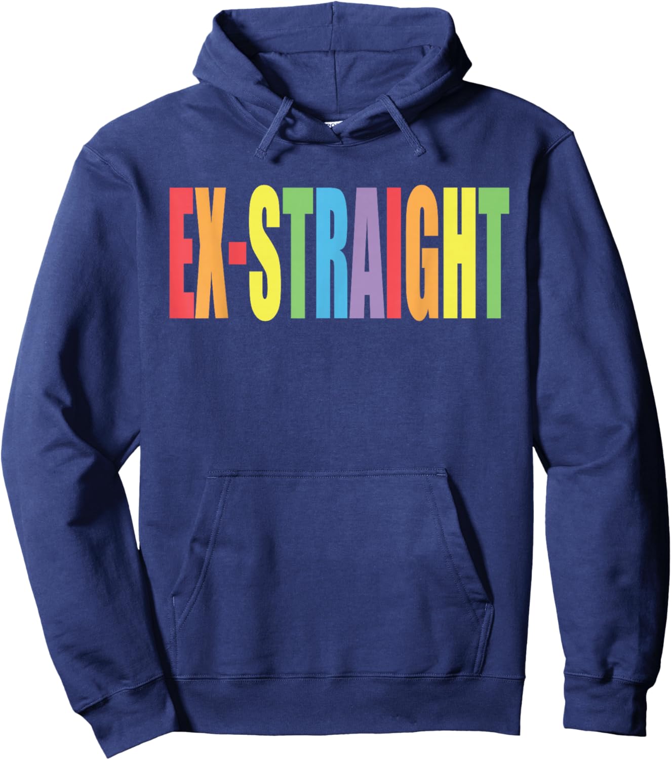 Ex-Straight Funny Design Hoodie - Hoodie | Navy