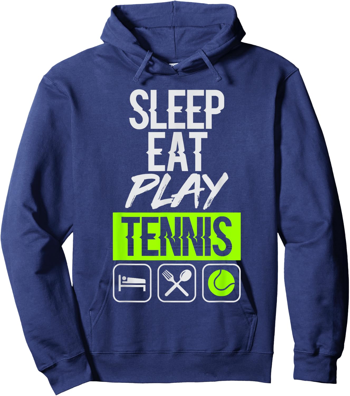 Sleep Eat Play Tennis Sports Hoodie - Hoodie | Navy