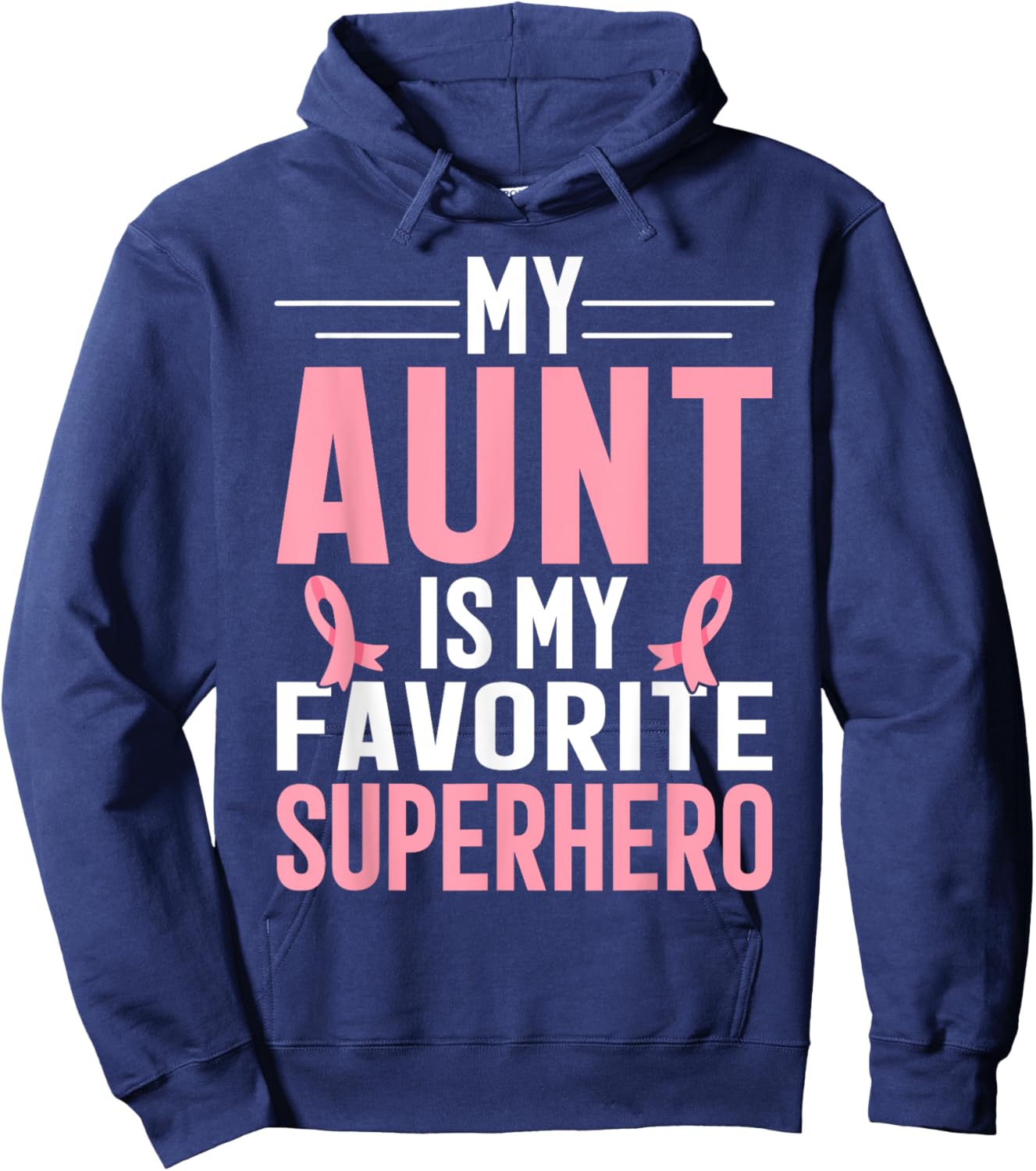 My Auntie Breast Cancer Awareness Design For Aunt Support Hoodie - Hoodie | Navy