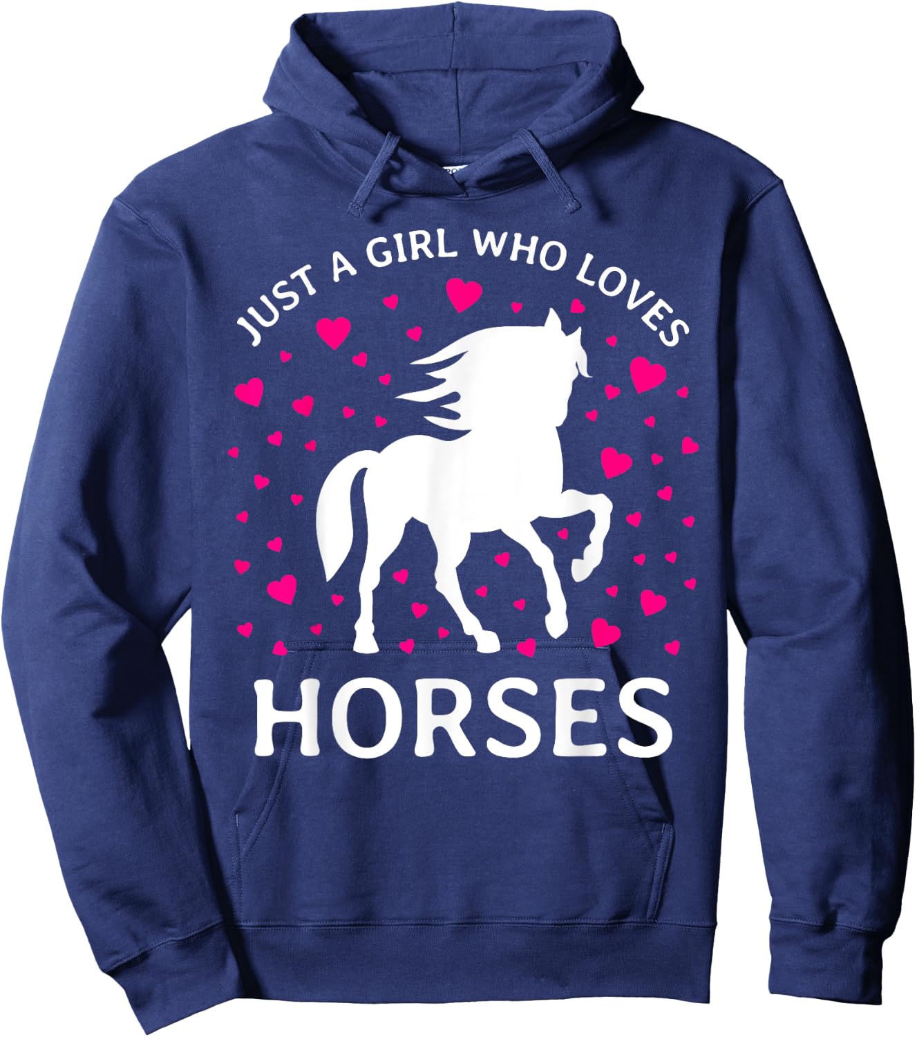 Just A Girl Who Loves Horses Cowgirl Horse Girl Riding Hoodie - Hoodie | Navy