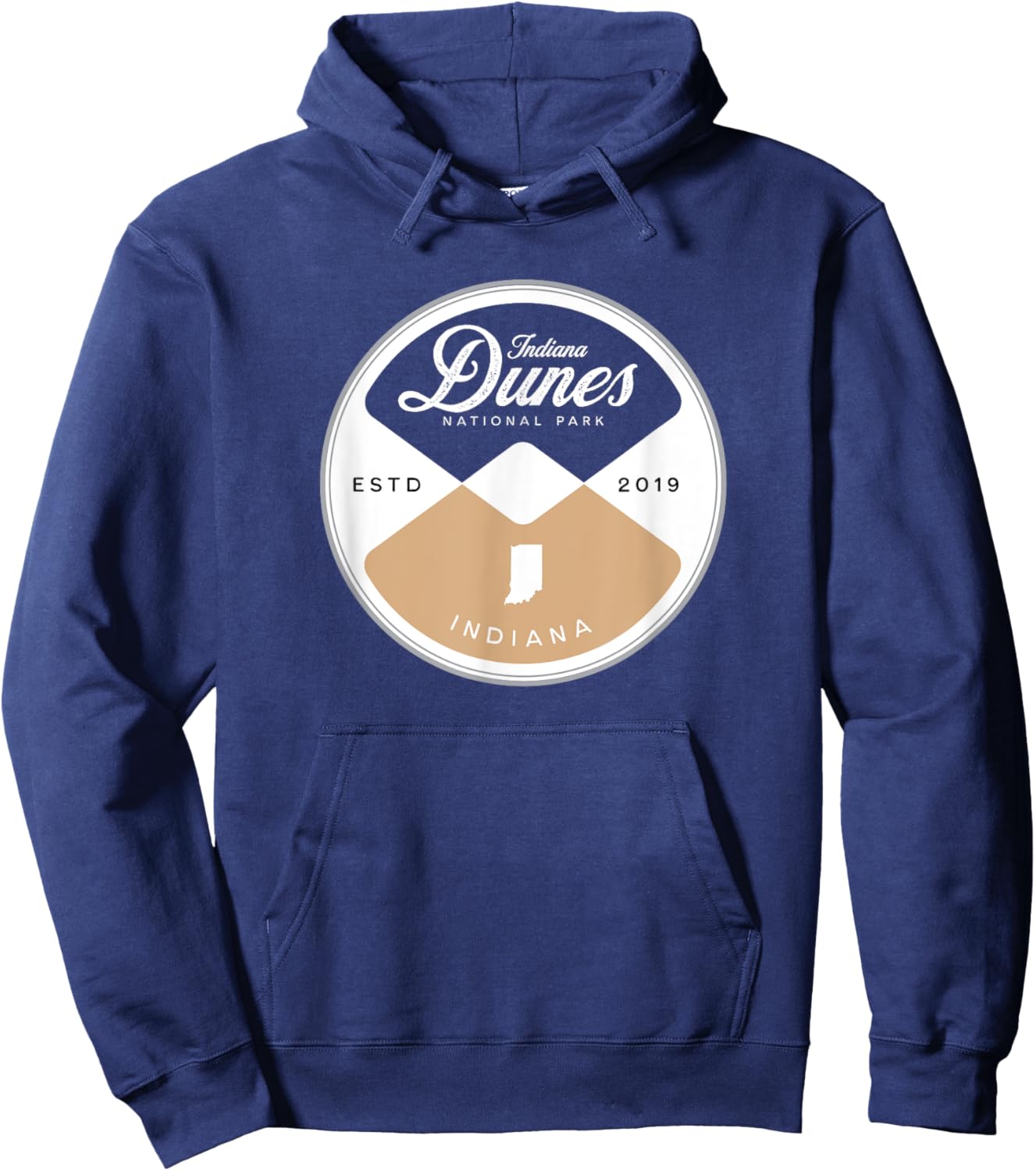 Indiana Dunes National Park Circle Graphic Hoodie - Hoodie | Navy