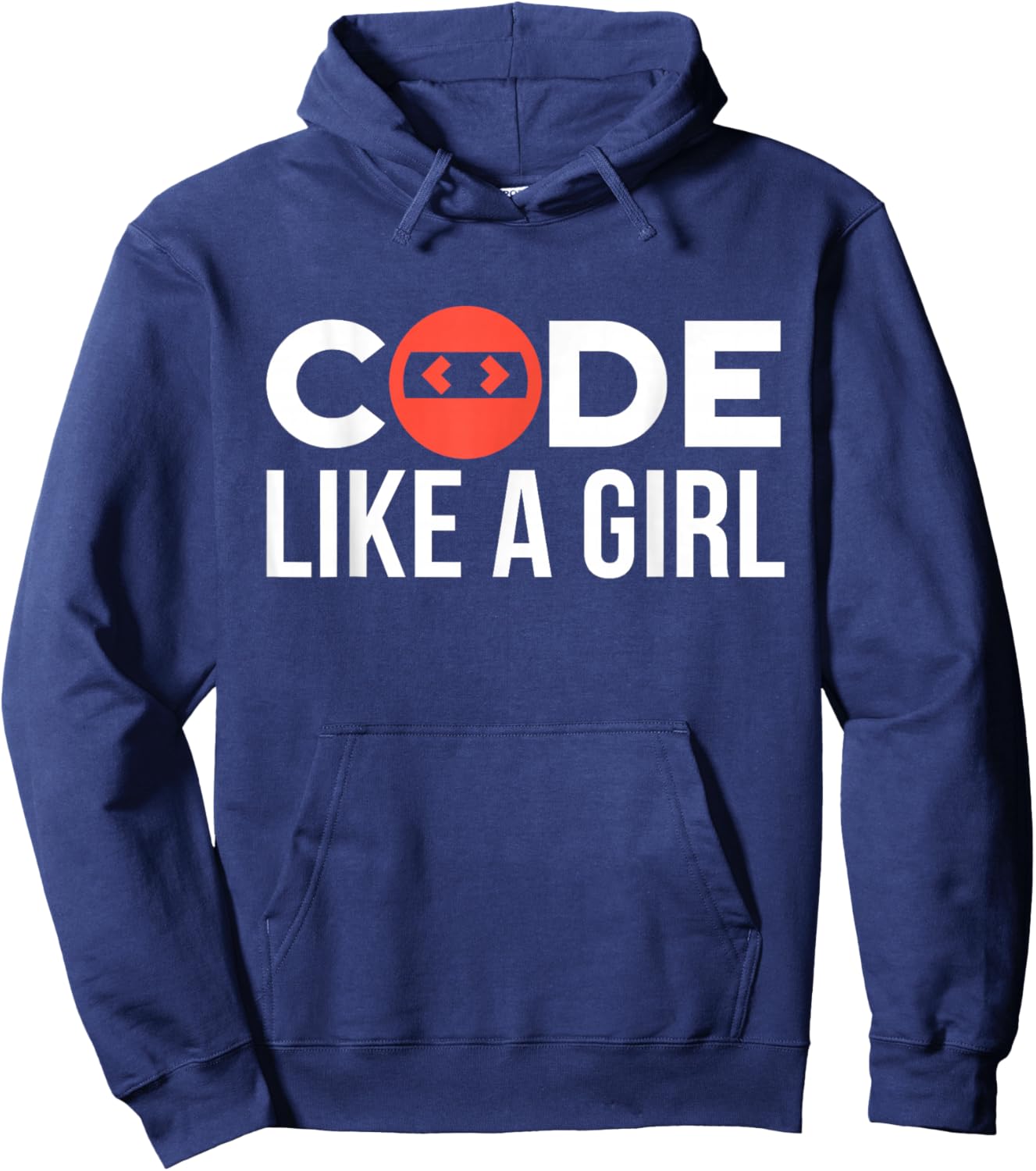 Code Like A Girl Programmer Coder Coding Programming Hoodie - Hoodie | Navy