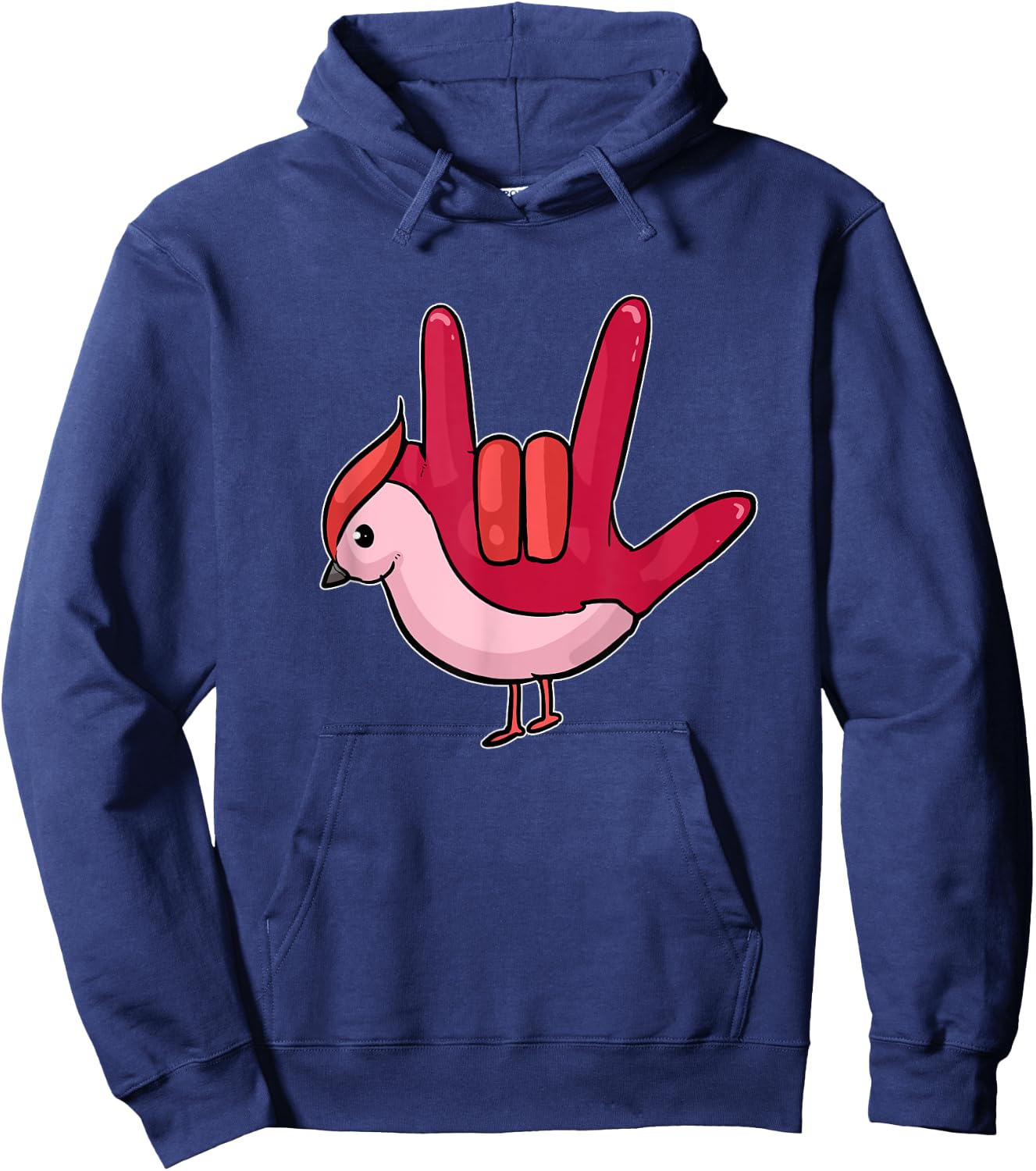 Asl Ily Shirt American Sign Language Bird I love You Gift Hoodie - Hoodie | Navy