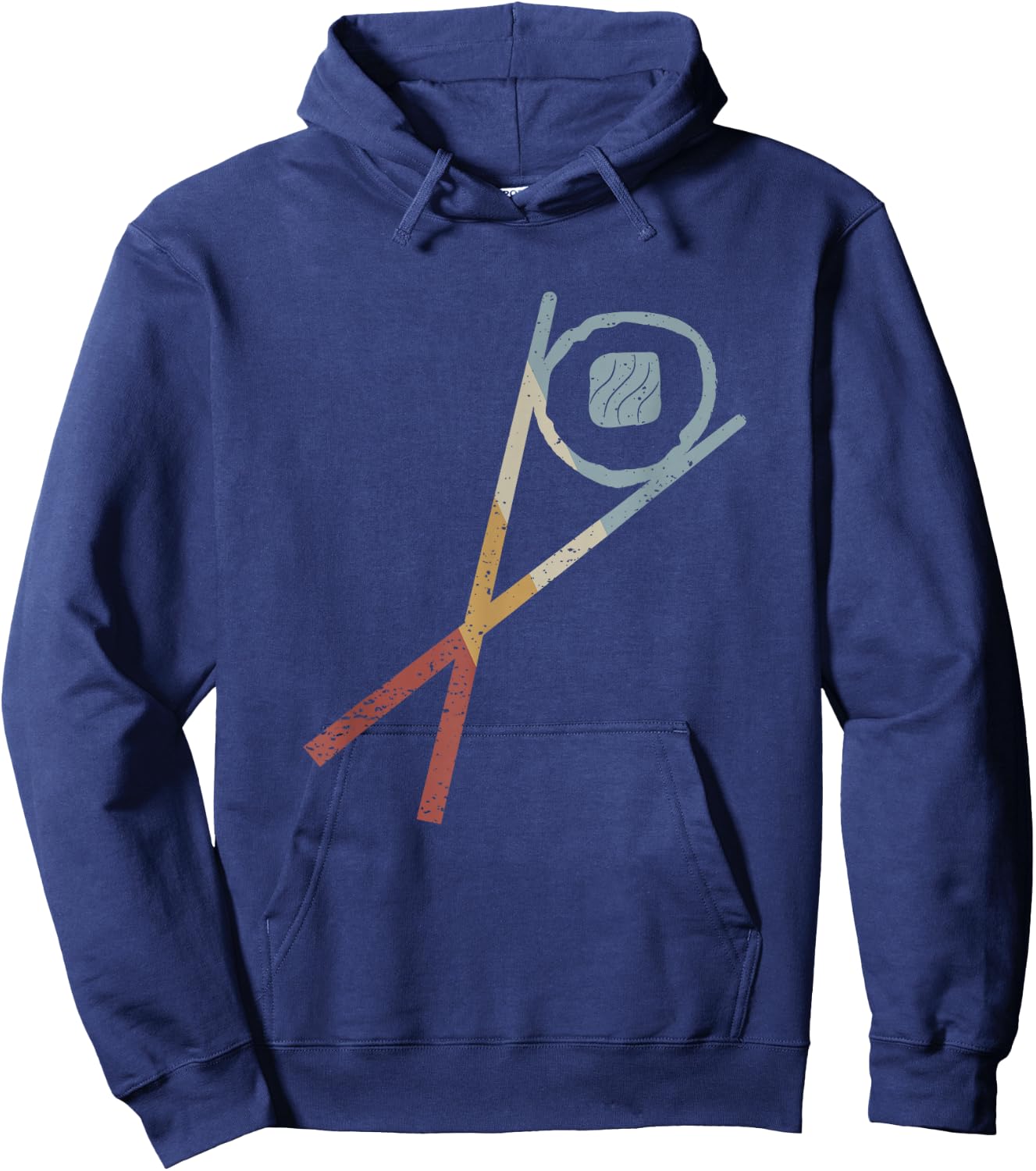 Sushi Sticks Sake Maki Retro Style Vintage Hoodie - Hoodie | Navy