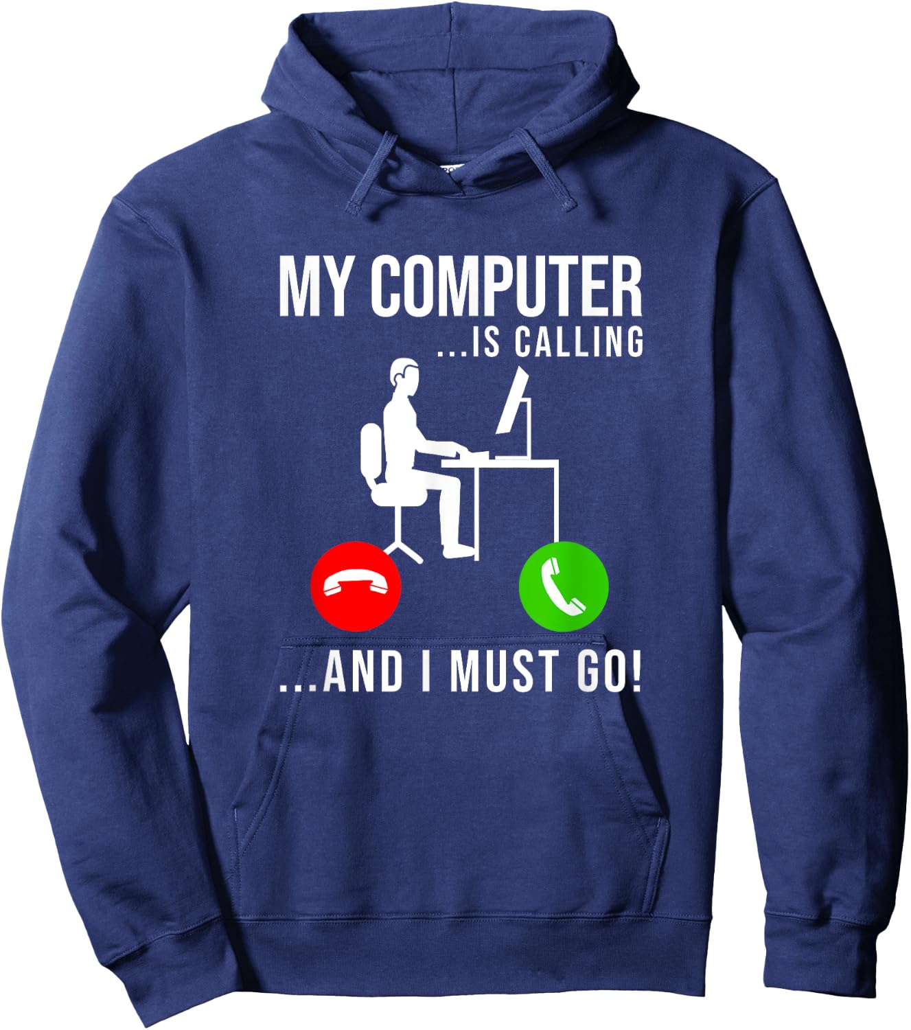 My Computer Is Calling - Code Developer Computer Nerd Coder Hoodie - Hoodie | Navy