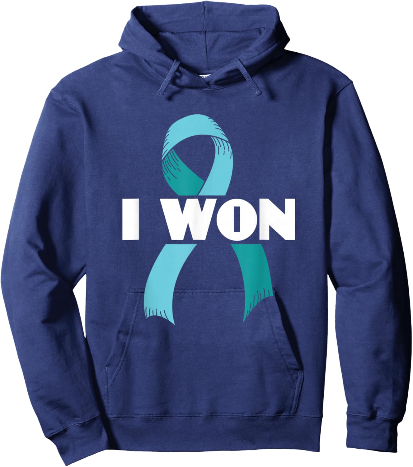 I Won Ovarian Cancer Awareness Ovarian Cancer Warrior Hoodie - Hoodie | Navy