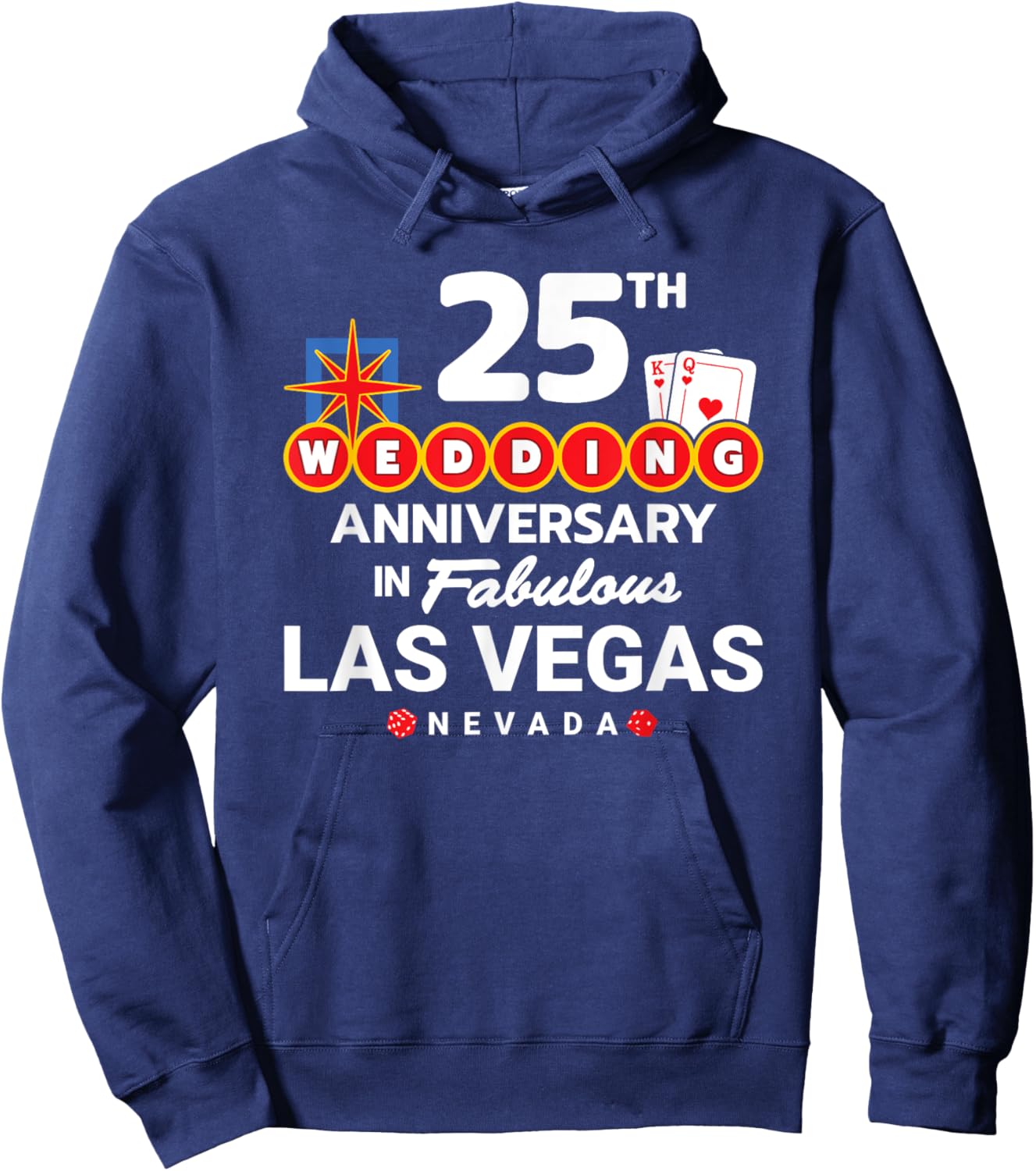 Couples 25th Anniversary - Vegas 25th Wedding Anniversary Hoodie - Hoodie | Navy
