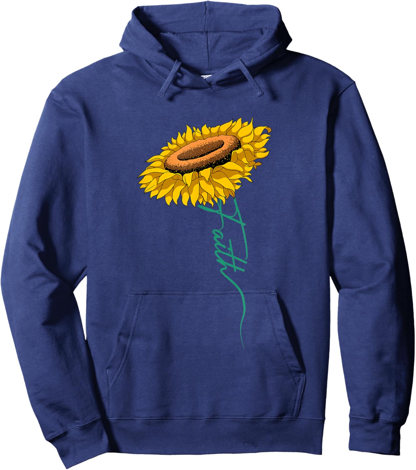 Sunflower Faith Blessed Jesus Sunflower Religious Christian Hoodie - Hoodie | Navy