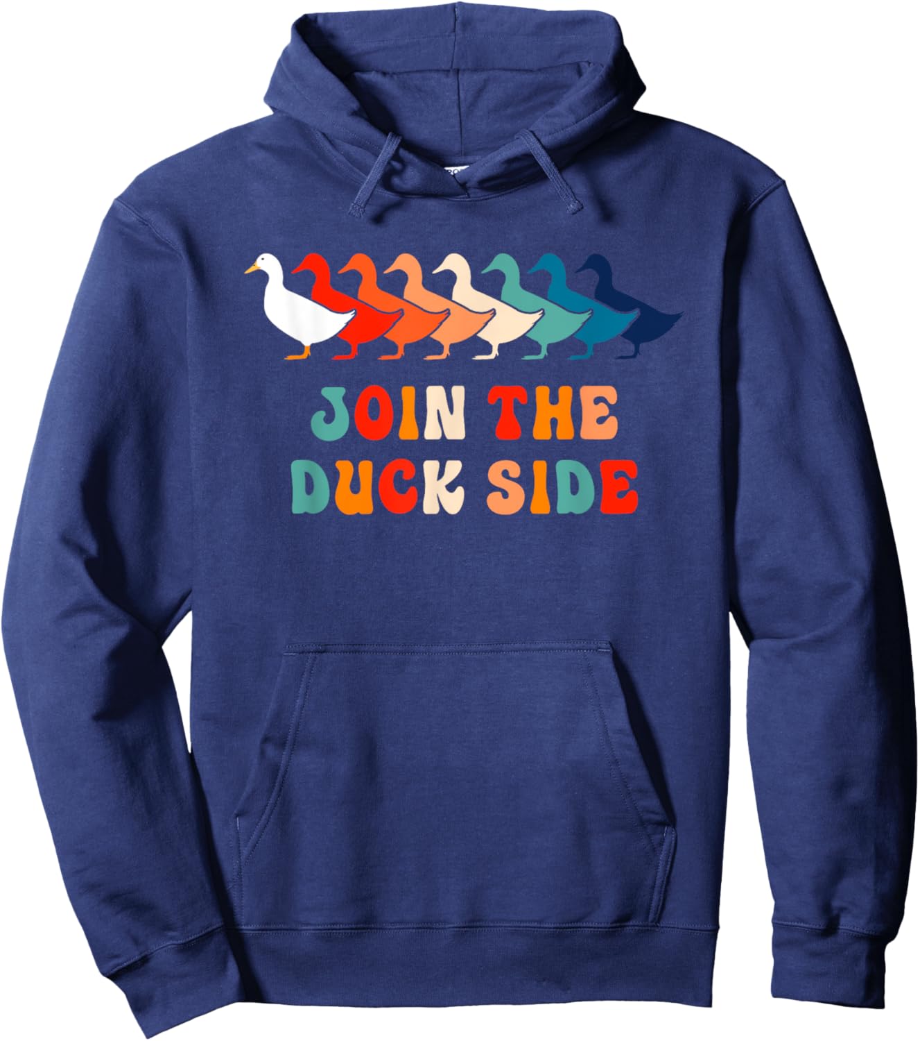 Vintage Ducky Retro Duck Pun 70s 80s Funny Duck Hoodie - Hoodie | Navy