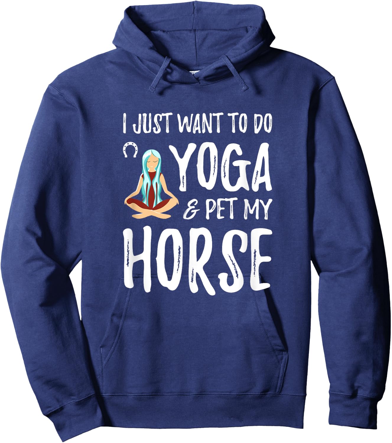 Yoga and Horse for Funny Horse Mom Gift Hoodie - Hoodie | Navy