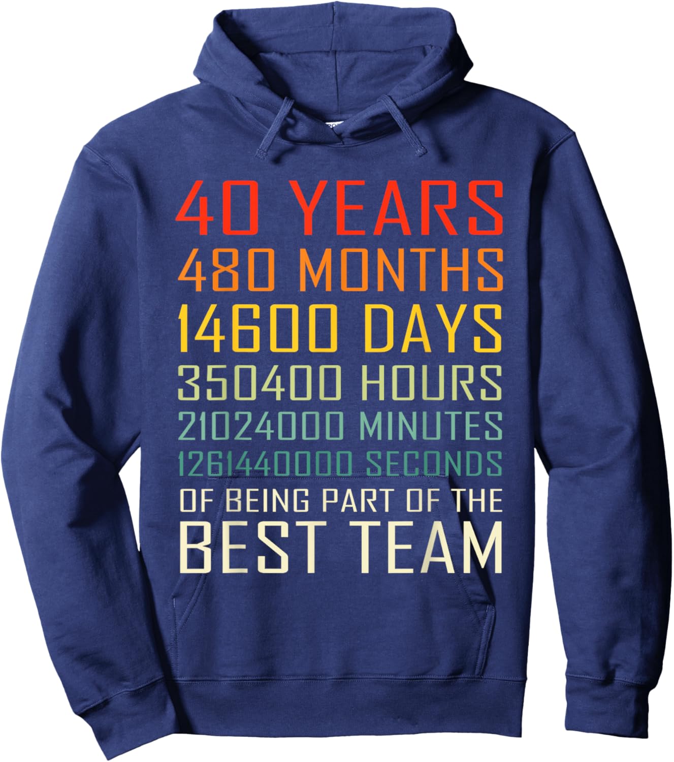 Best Team Vintage Work Anniversary 40 Years Employee Hoodie - Hoodie | Navy