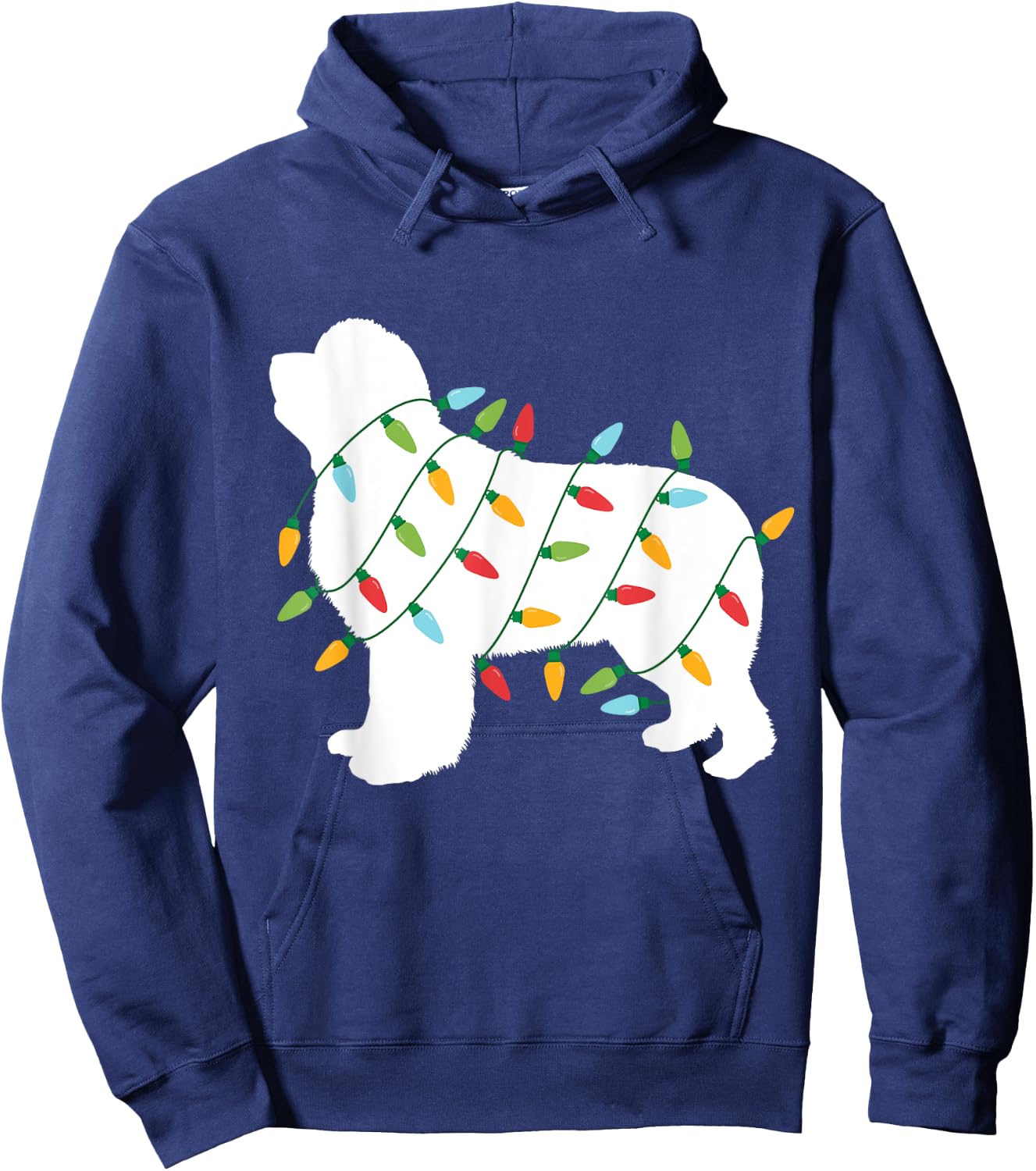 Christmas Lights Newfoundland T Shirt Gifts for Dog Lovers Hoodie - Hoodie | Navy