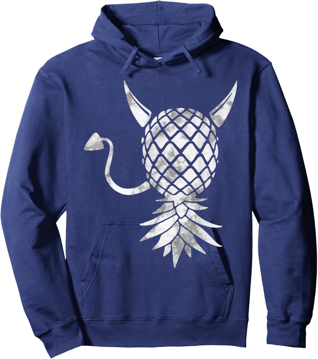 Upside Down Swinger Pineapple Devil Hoodie - Hoodie | Navy