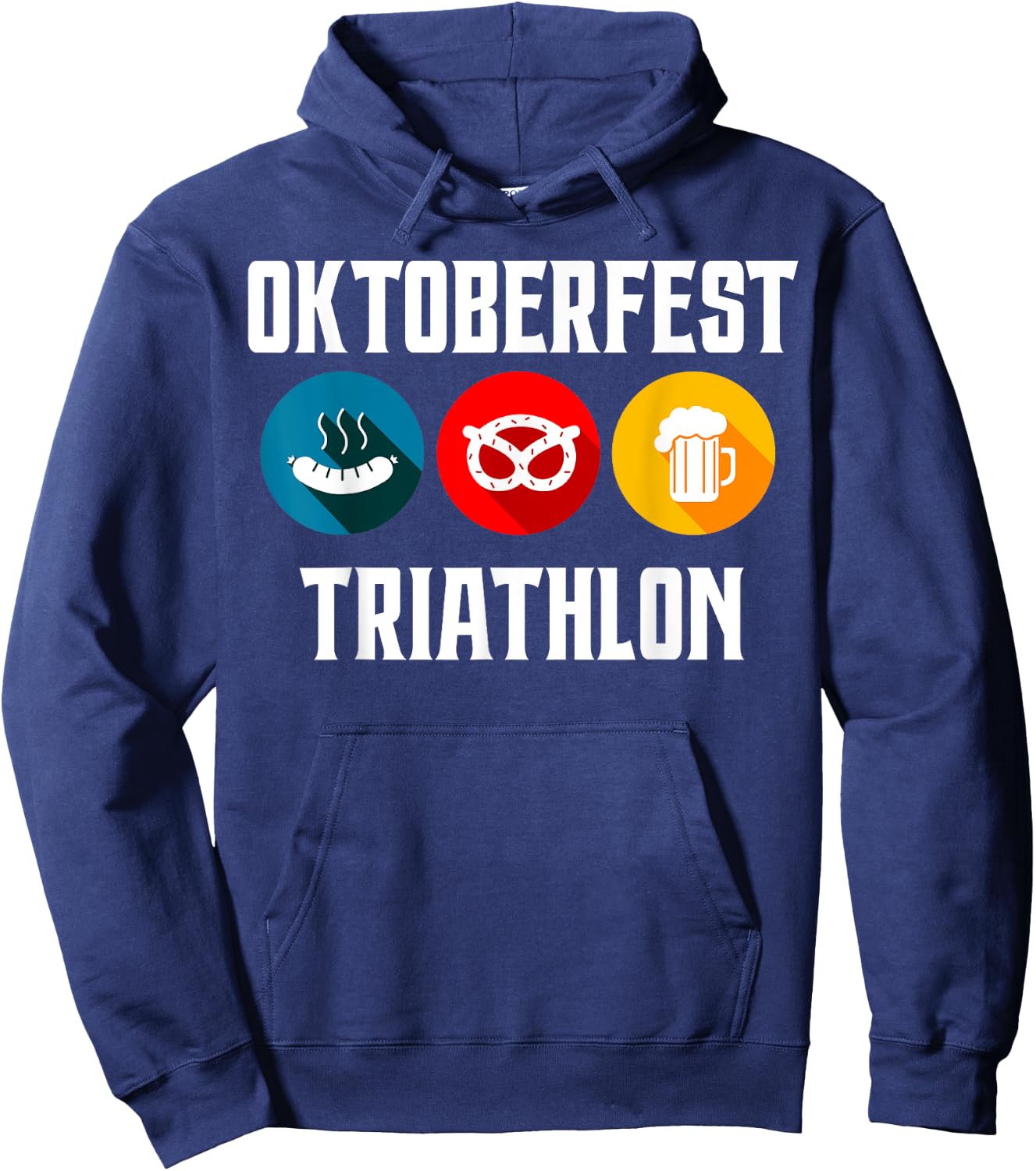 Oktoberfest Triathlon Funny Bavarian Beer Pretzels and Br Hoodie - Hoodie | Navy