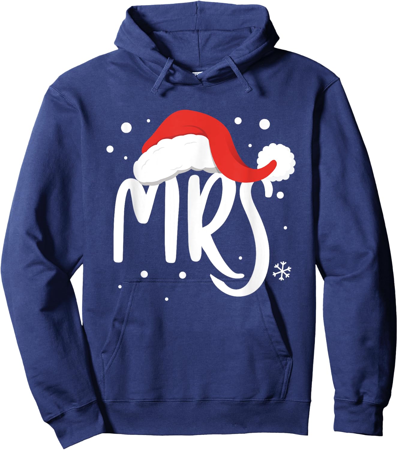 Matching Couples Mr Mrs Wedding Christmas Ugly Santa Hat Hoodie - Hoodie | Navy