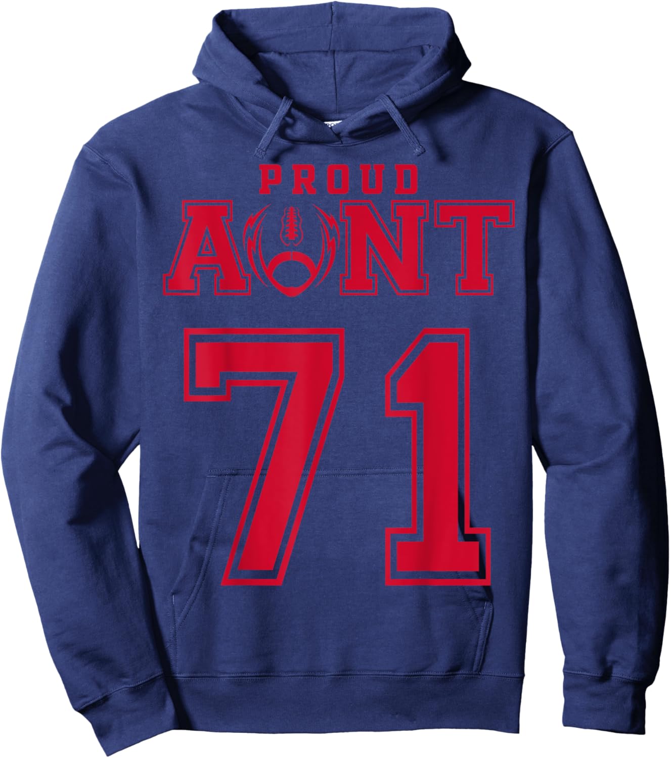 Custom Proud Football Aunt Number 71 R Personalized Hoodie - Hoodie | Navy