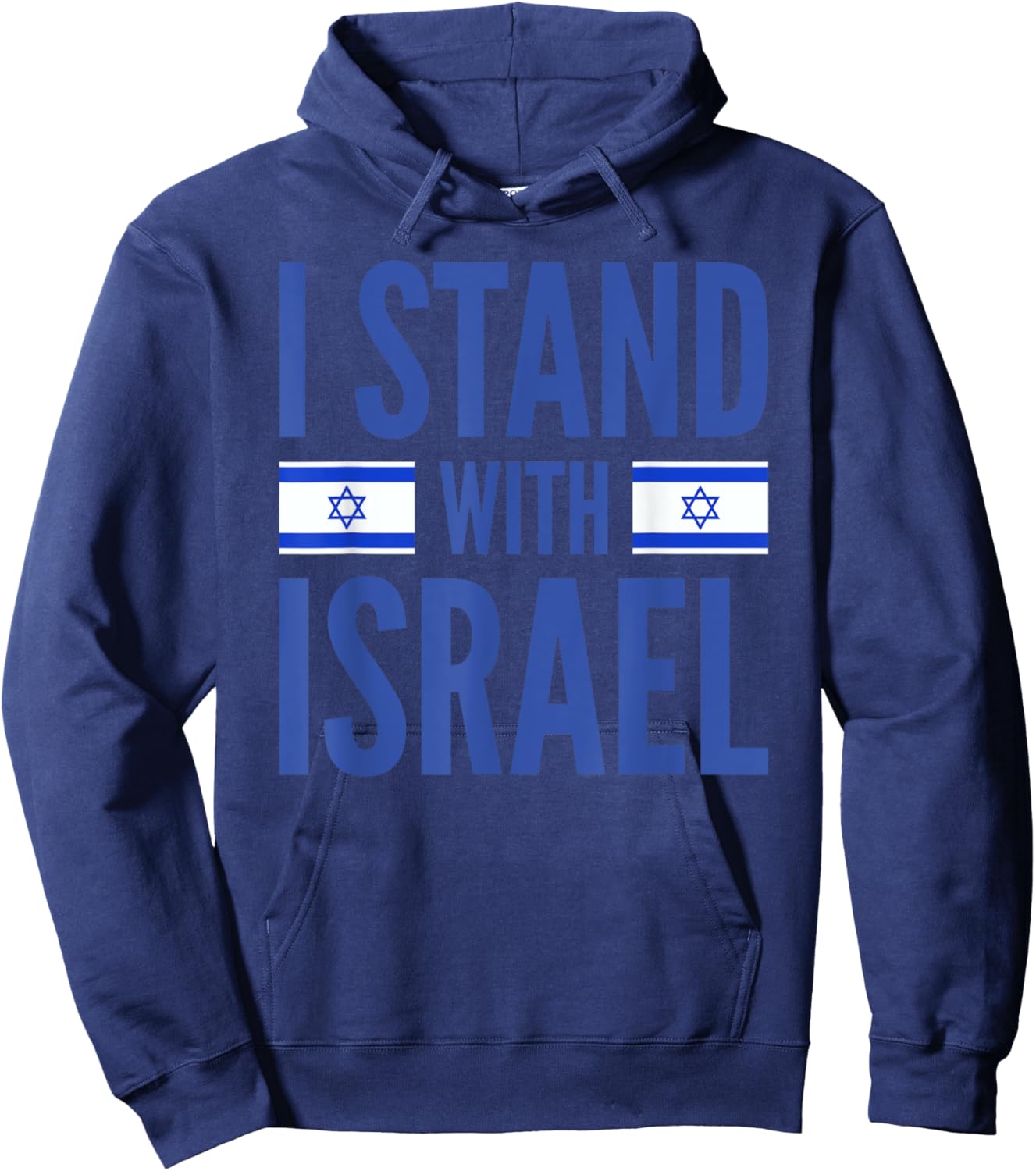 I Stand With Israel Israeli Flag Hoodie - Hoodie | Navy