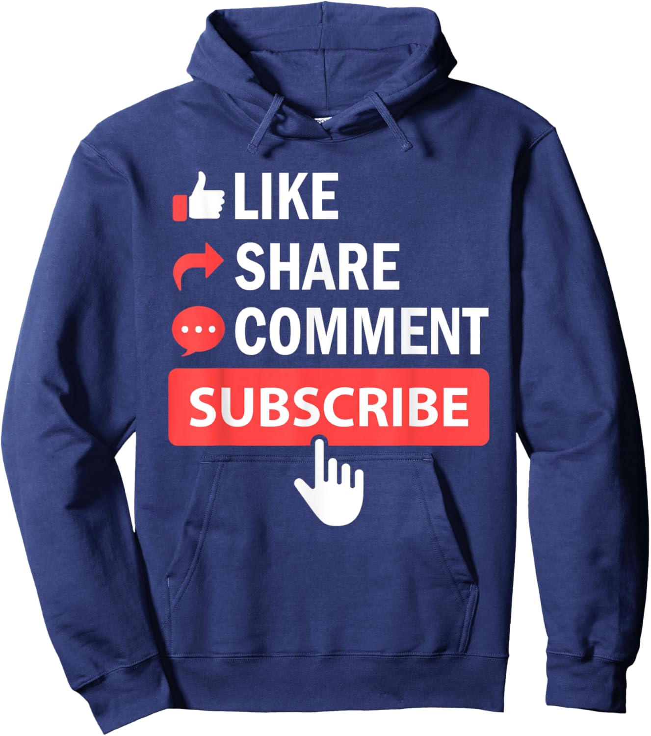 Like Share Subscribe Comment Video Livestream Blogging Hoodie - Hoodie | Navy