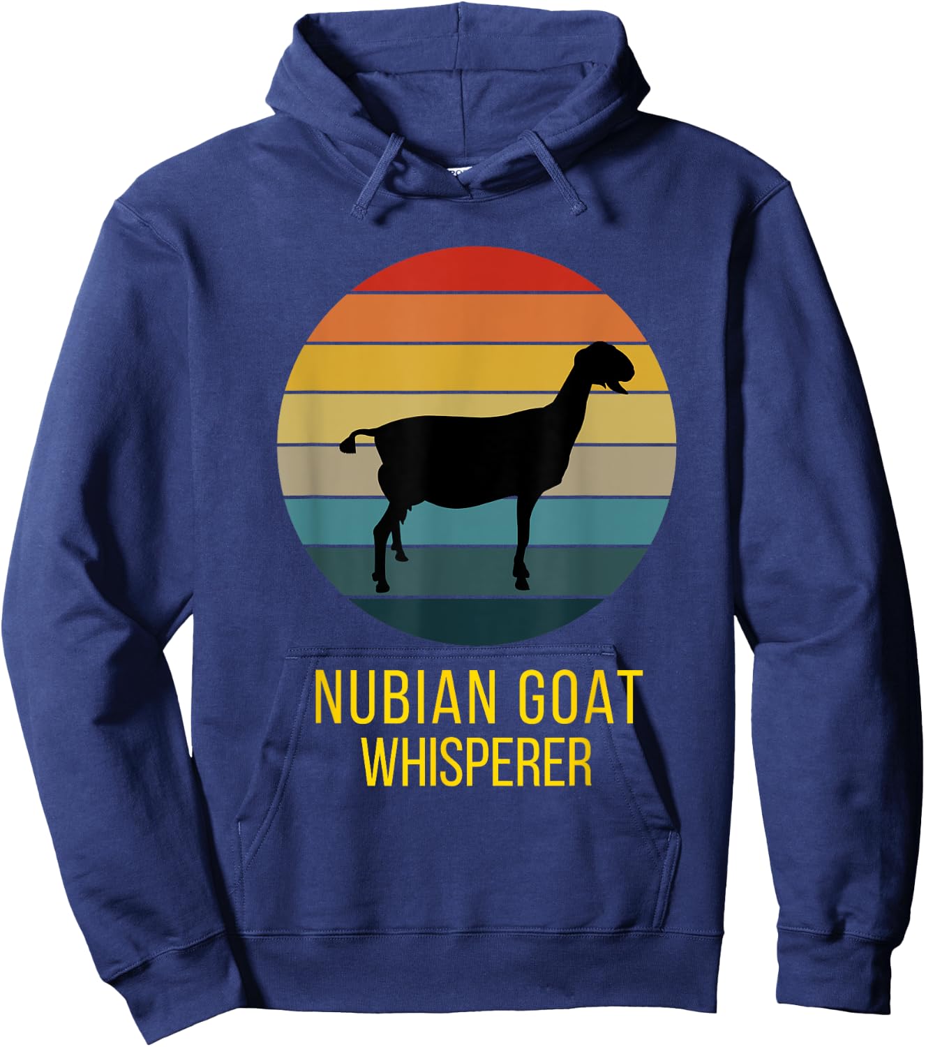 Happy Goats Vintage Nubian Goat Whisperer Hoodie - Hoodie | Navy
