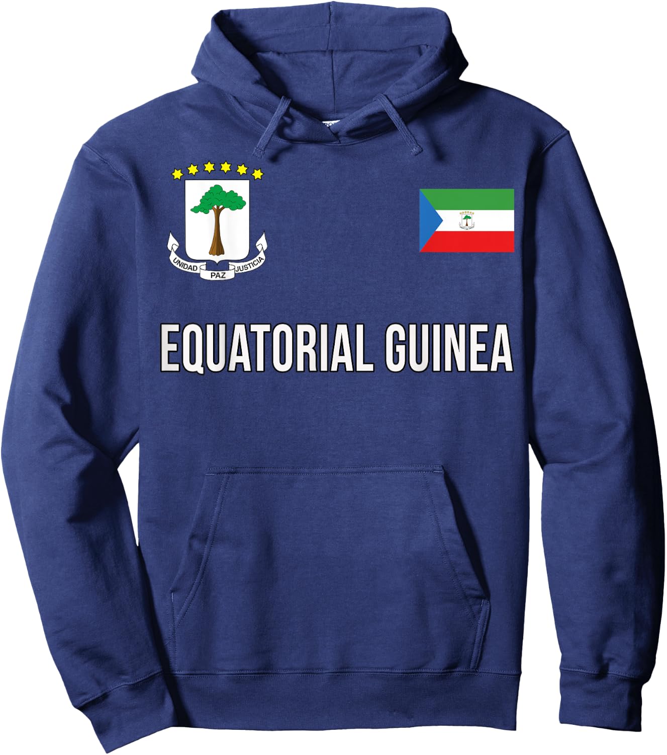 Equatorial Guinea Sports-style Flag and Emblem Design Hoodie - Hoodie | Navy