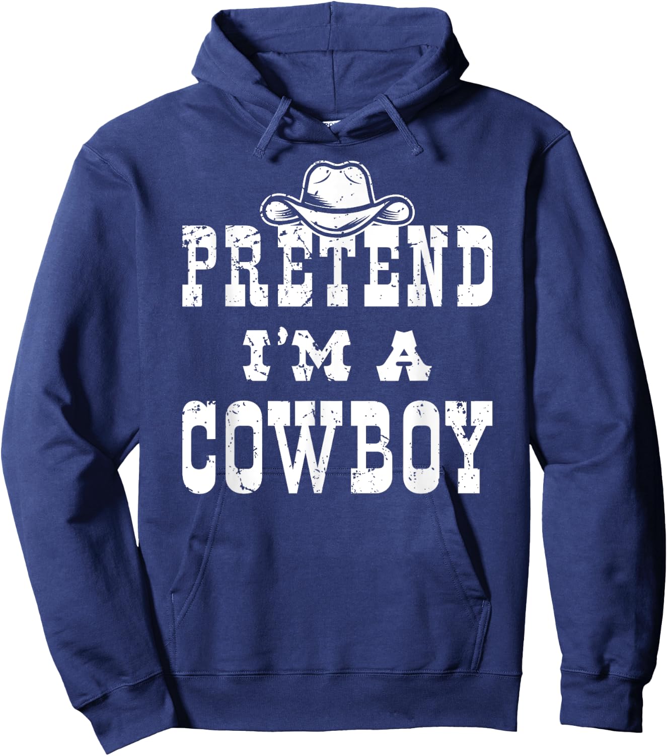 Pretend I'm A Cowboy Teen Funny Cowboy Kid Costume Halloween Hoodie - Hoodie | Navy