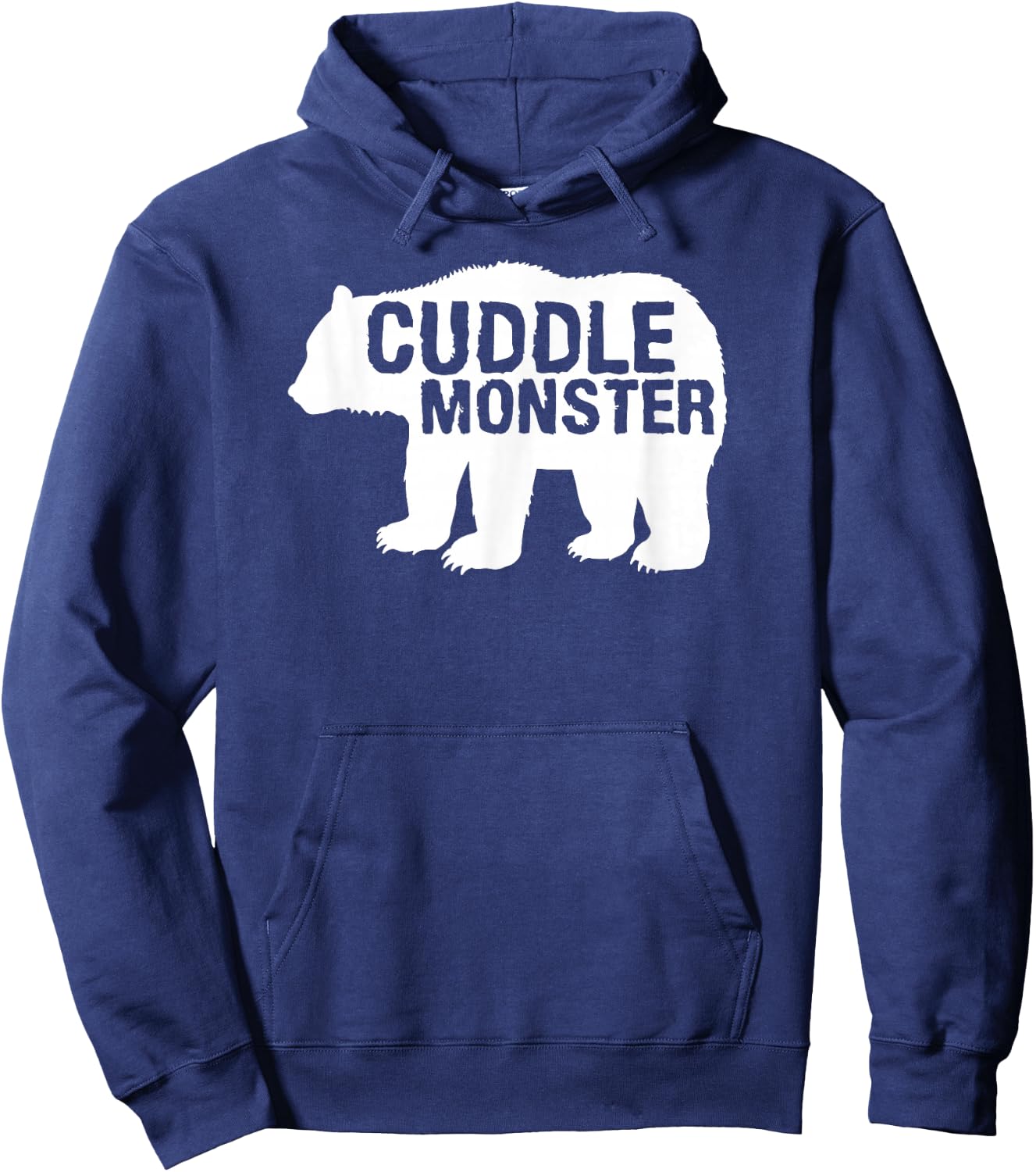 Cuddle Monster Bear Silhouette Fun Novelty Hoodie - Hoodie | Navy