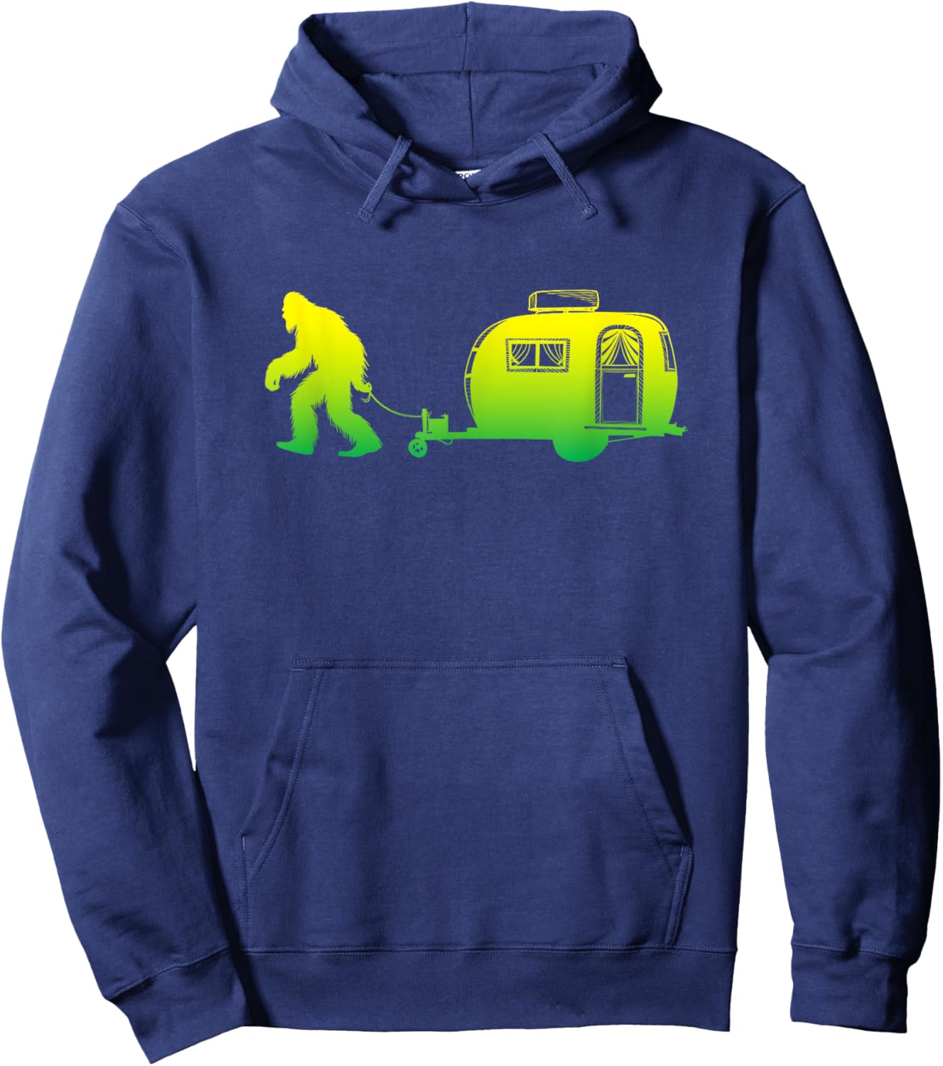Bigfoot RV Motorhome Camping Sasquatch Campervan Graphic Hoodie - Hoodie | Navy