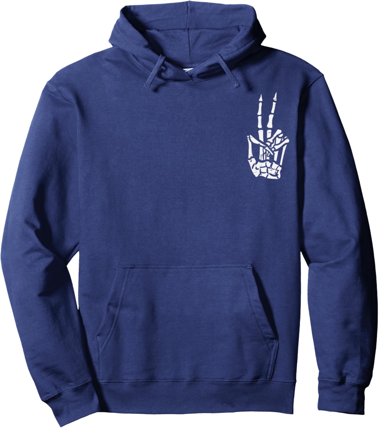 Halloween Skeleton Hand Peace Costume Pocket Men Women Kids Hoodie - Hoodie | Navy