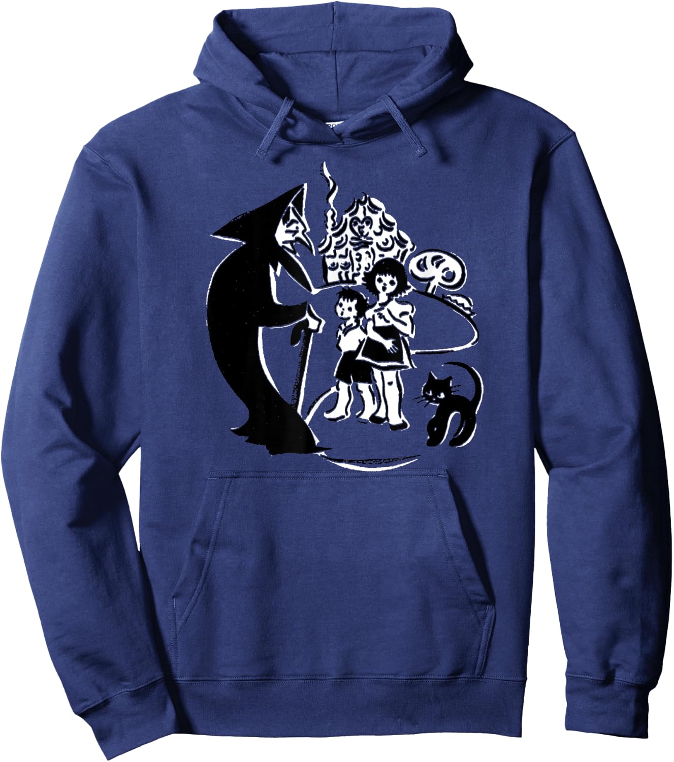 Vintage Fairytales Old Wicked Witch Hansel and Gretel Hoodie - Hoodie | Navy
