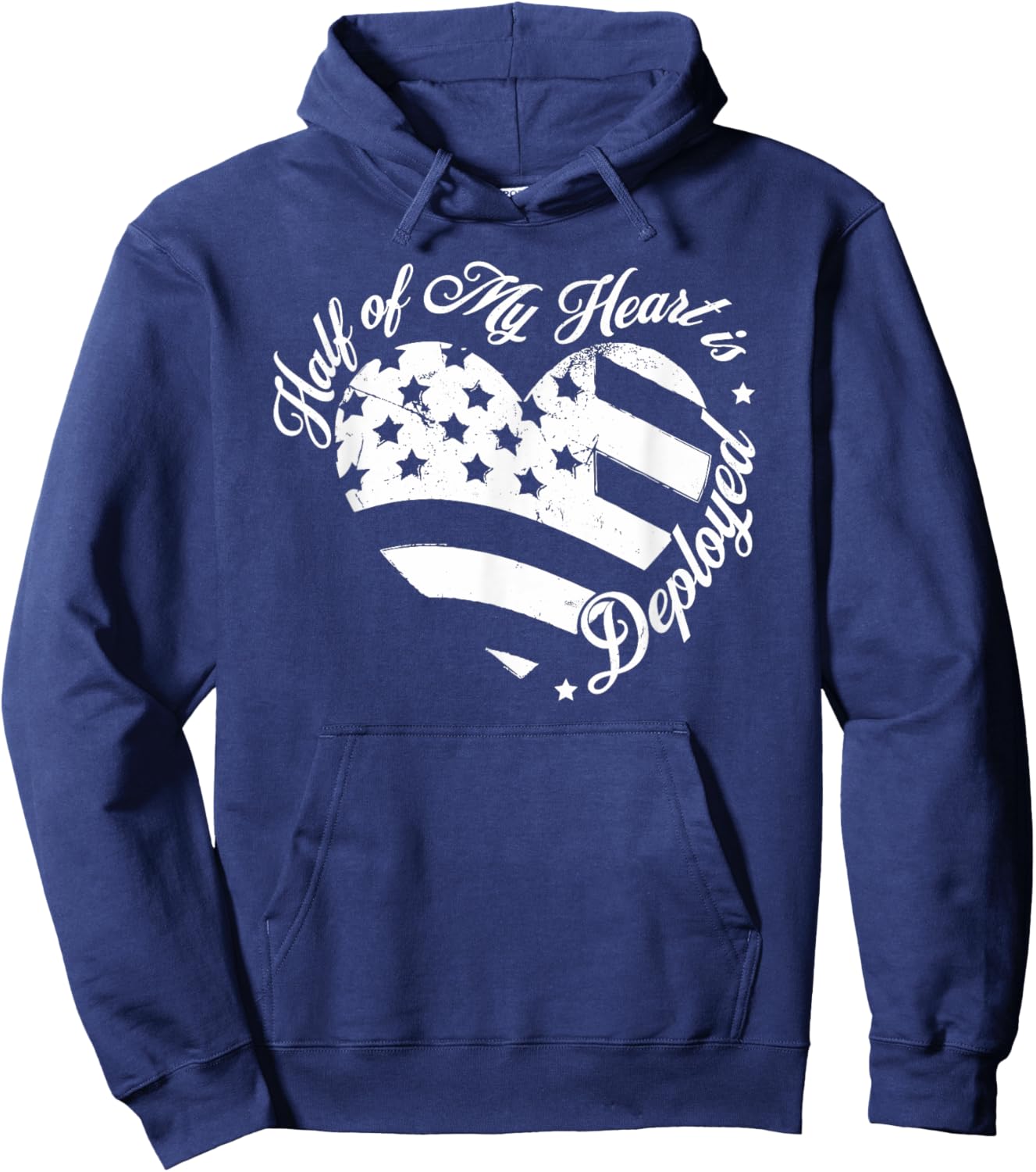 Half Of My Heart Is Deployed Husband Wife Deployment Gifts Hoodie - Hoodie | Navy