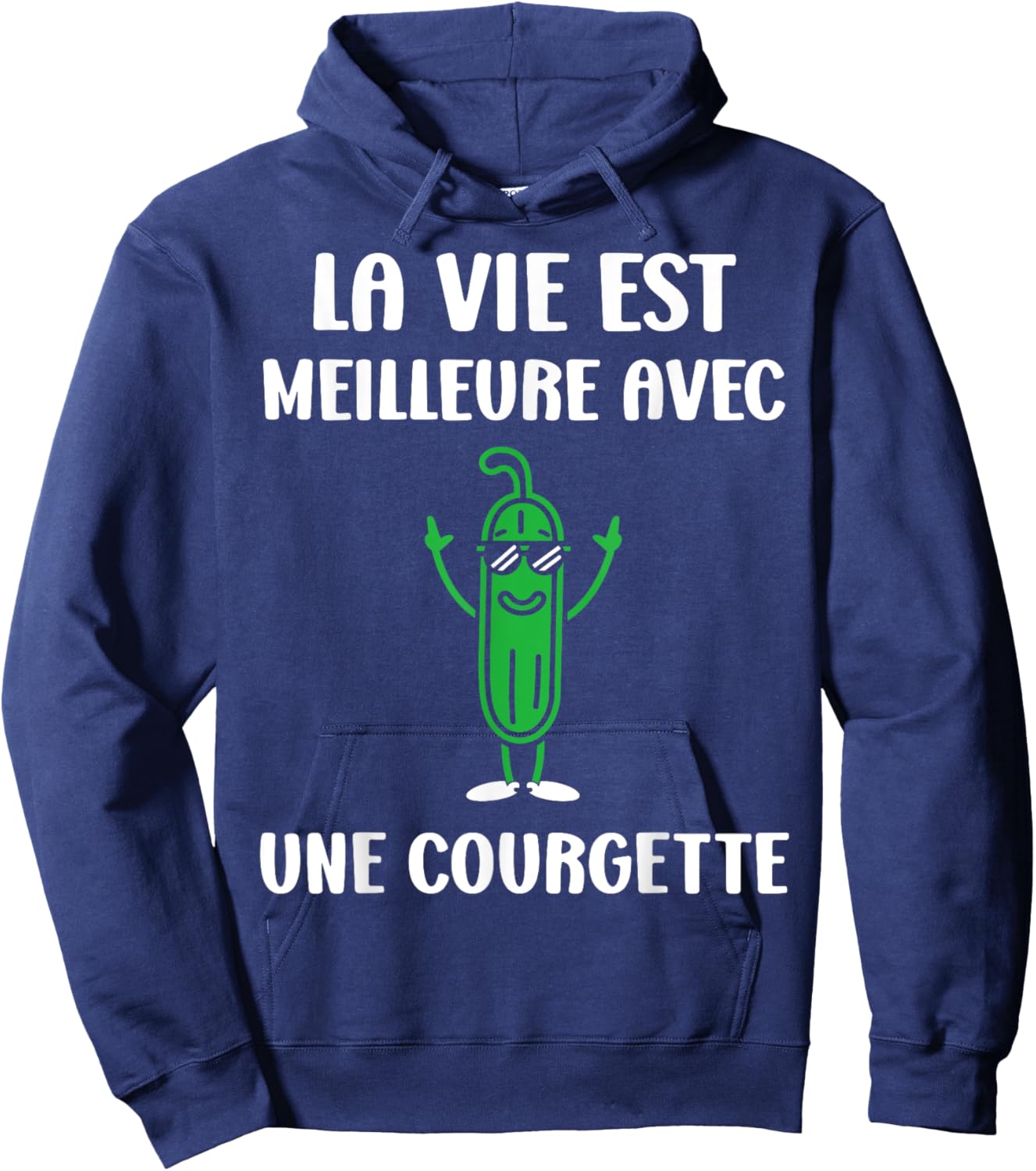 Humor Zucchini Life is Better with a Zucchini , Black, S Hoodie - Hoodie | Navy