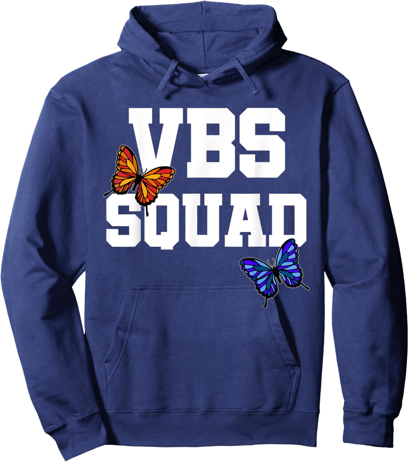 VBS 2025 Vacation Bible School Butterfly Wings VBS Squad Hoodie - Hoodie | Navy