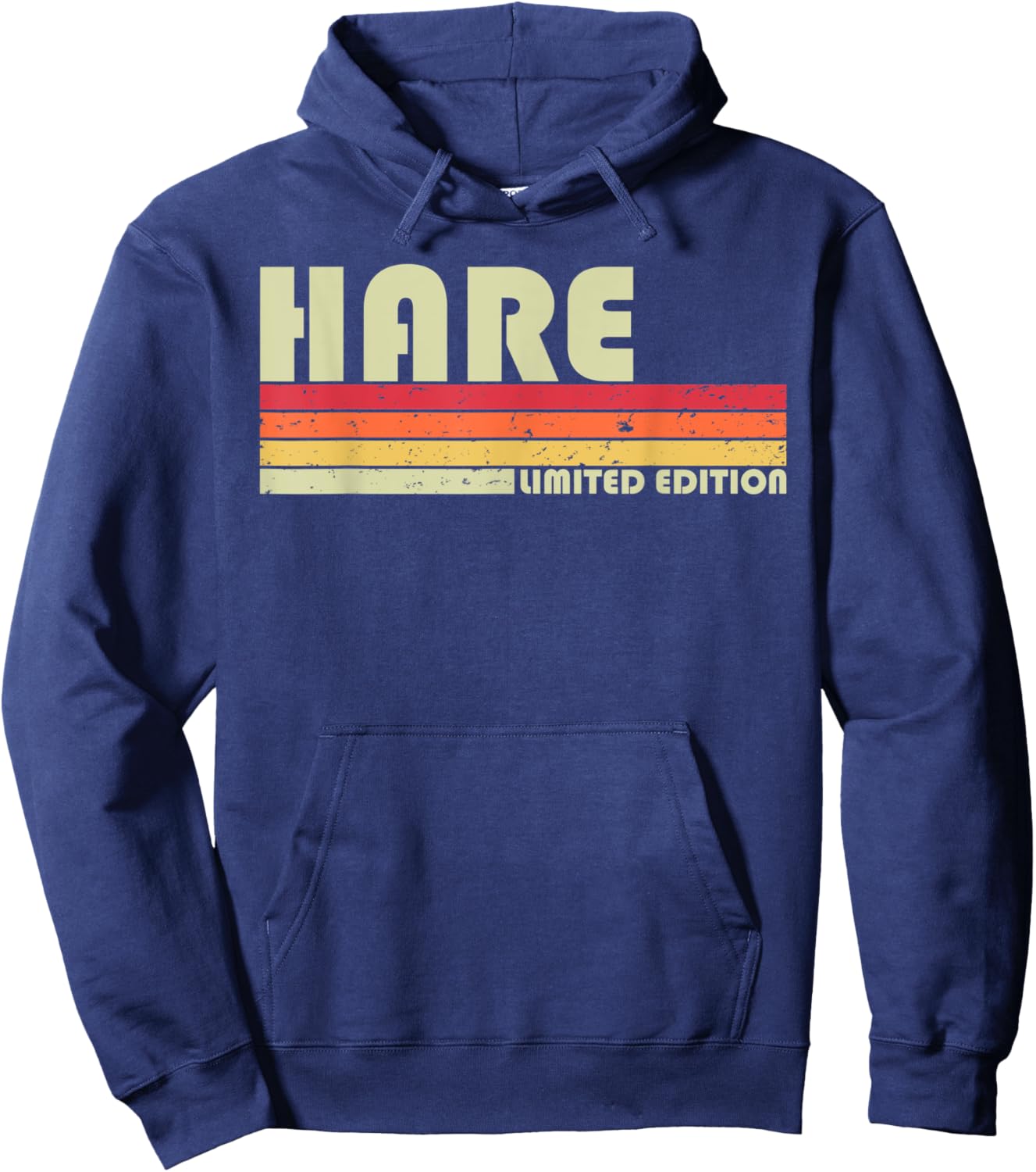 HARE Surname Funny Retro Vintage 80s 90s Birthday Reunion Hoodie - Hoodie | Navy