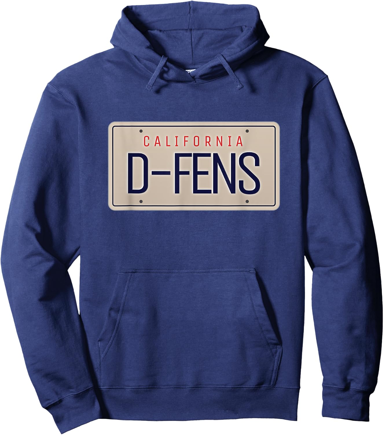 California License Plate D-FENS Pop Culture Fan Hoodie - Hoodie | Navy