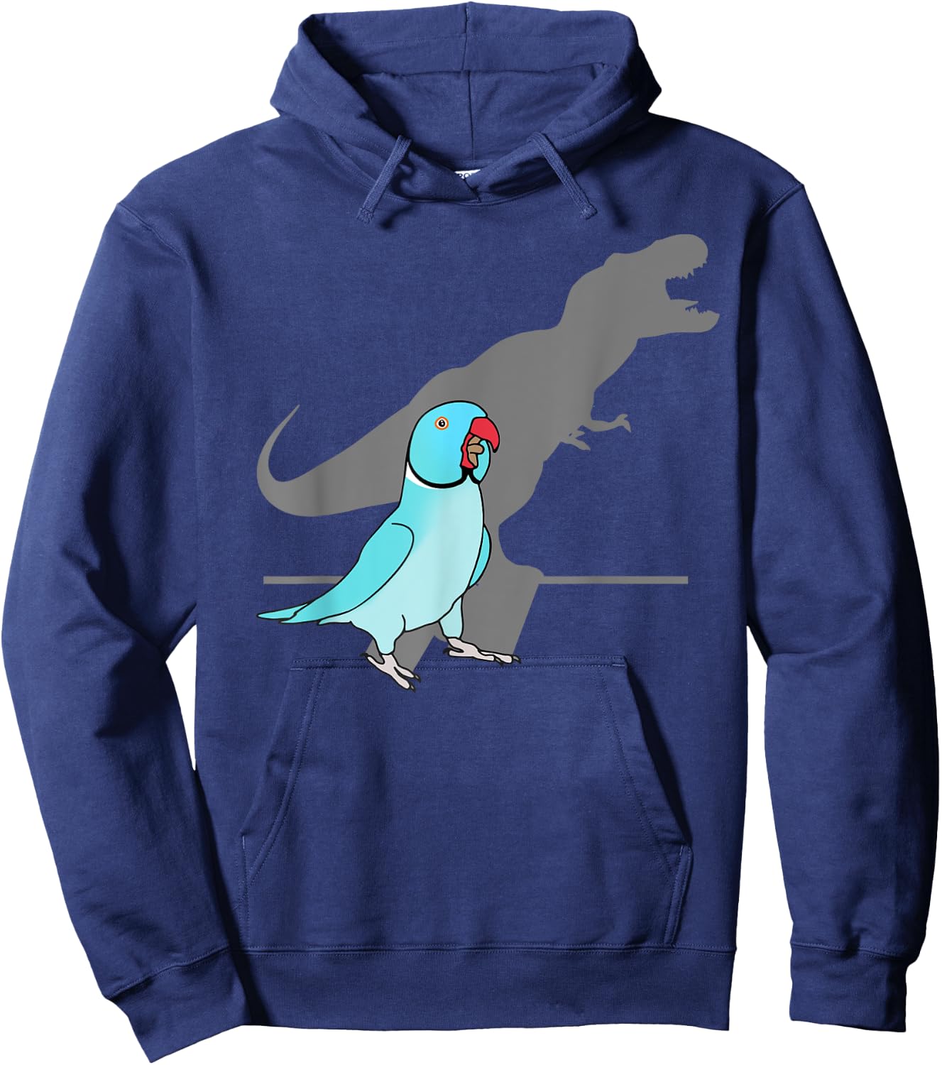 T-rex Blue Indian ringneck, Pet Birb memes Screaming Parrot Hoodie - Hoodie | Navy