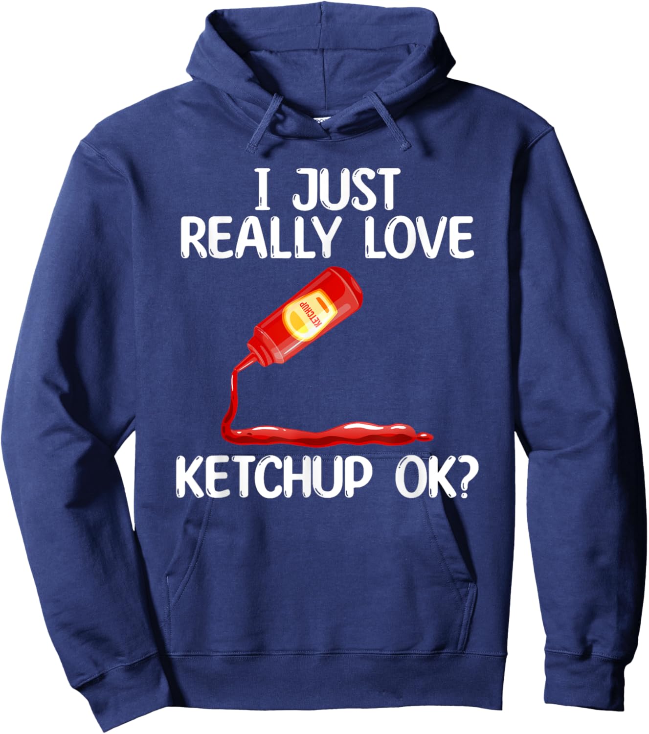Cool Ketchup Women Mustard Catsup Condiment Foodie Hoodie - Hoodie | Navy