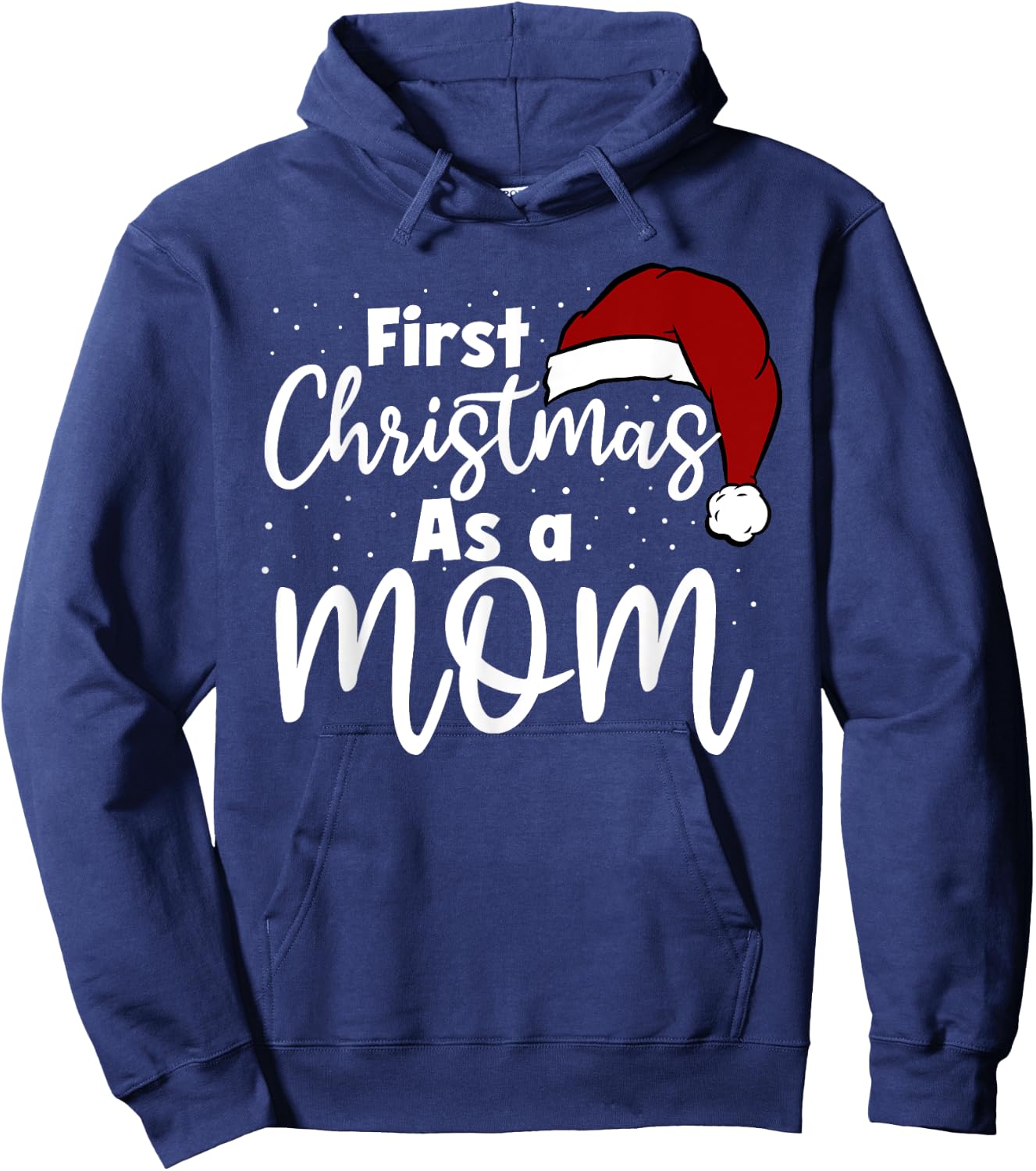 First Christmas As A Mom Family Matching New Mommy Xmas Hoodie - Hoodie | Navy