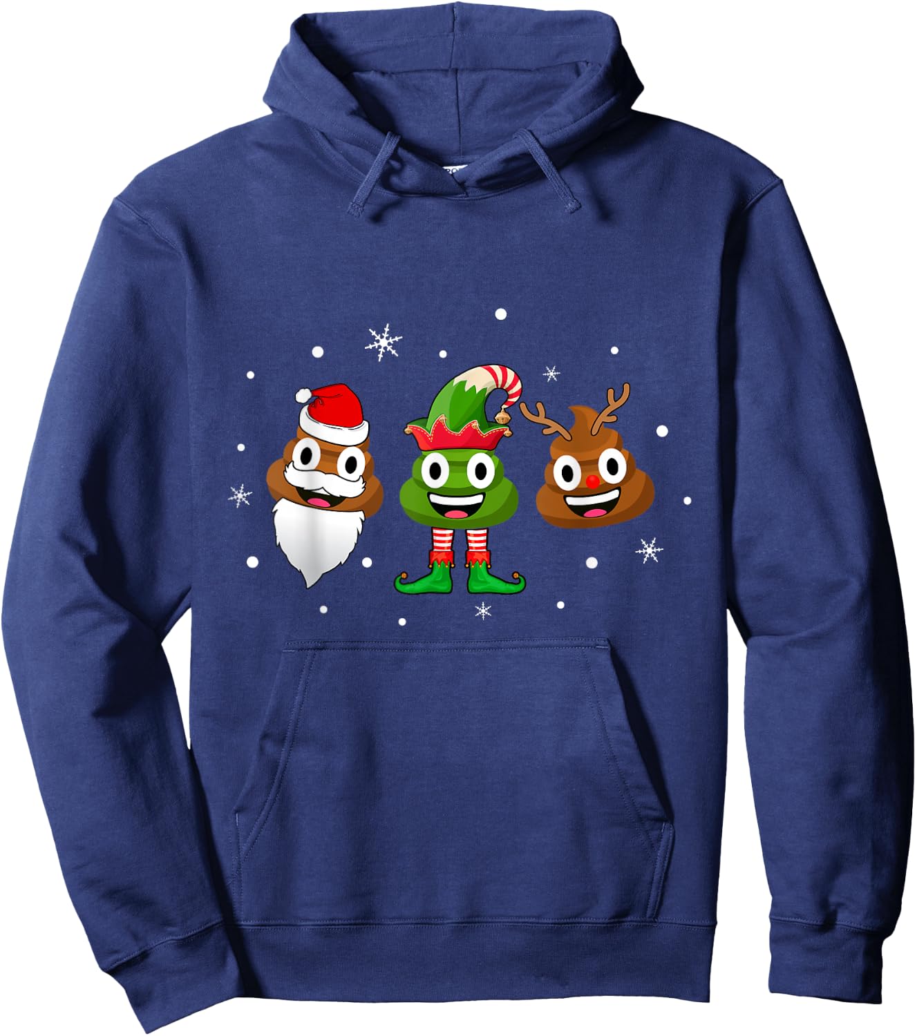 Funny Poop Santa Elf Reindeer Christmas Pajama Gift Hoodie - Hoodie | Navy