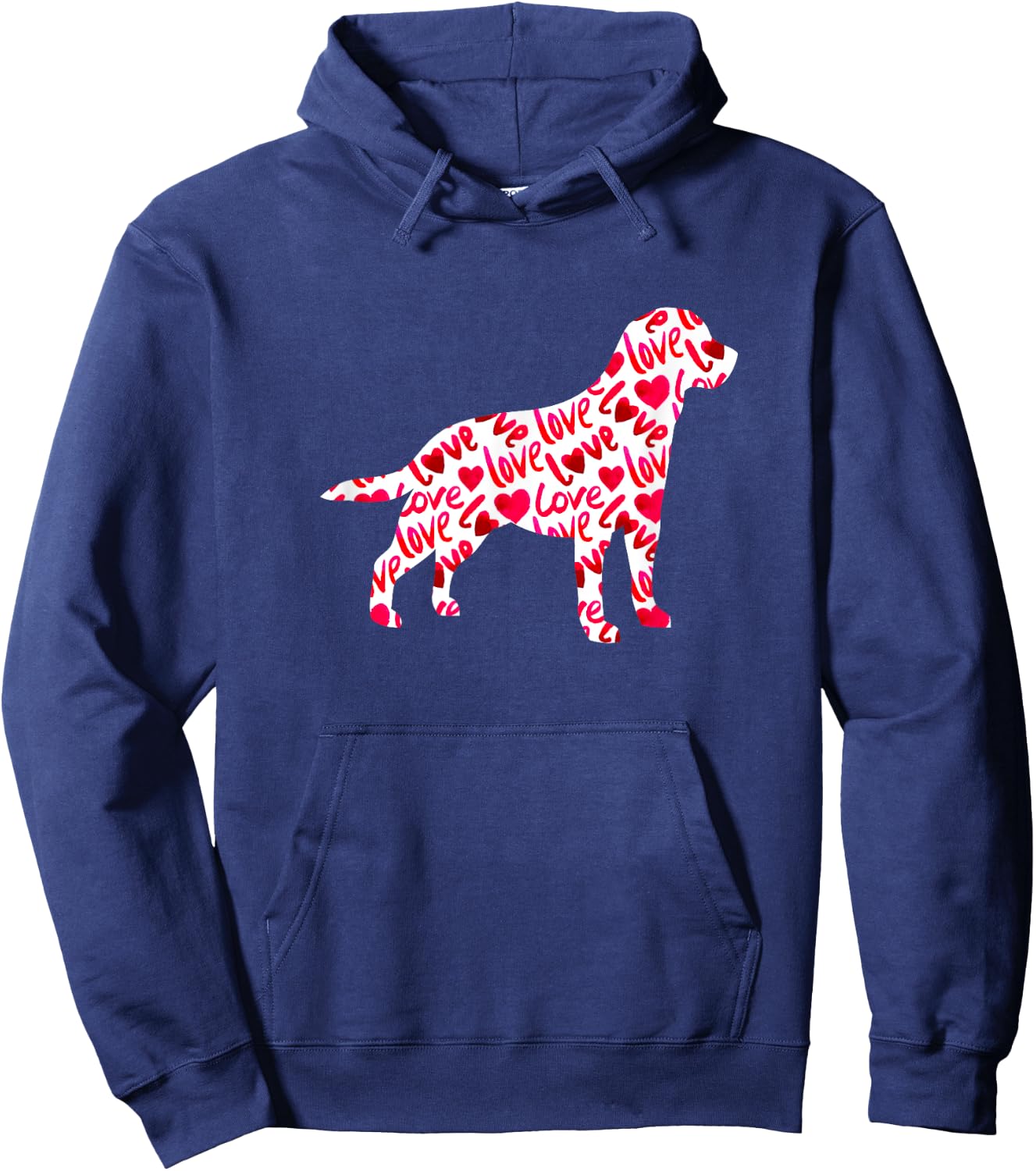 Labrador Retriever Love Heart Dog Valentine's Day Women Kids Hoodie - Hoodie | Navy
