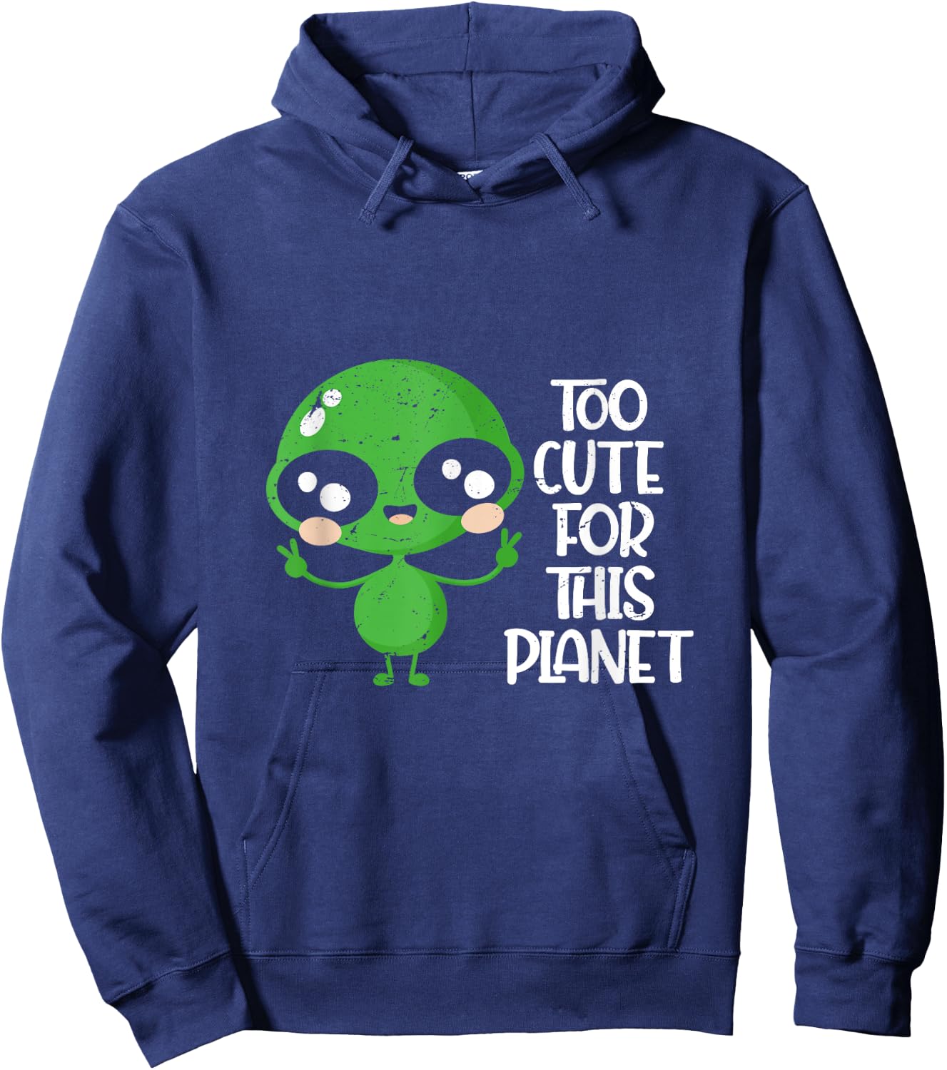 Funny UFO Boys Girls Kids Gift Cute Alien Hoodie - Hoodie | Navy