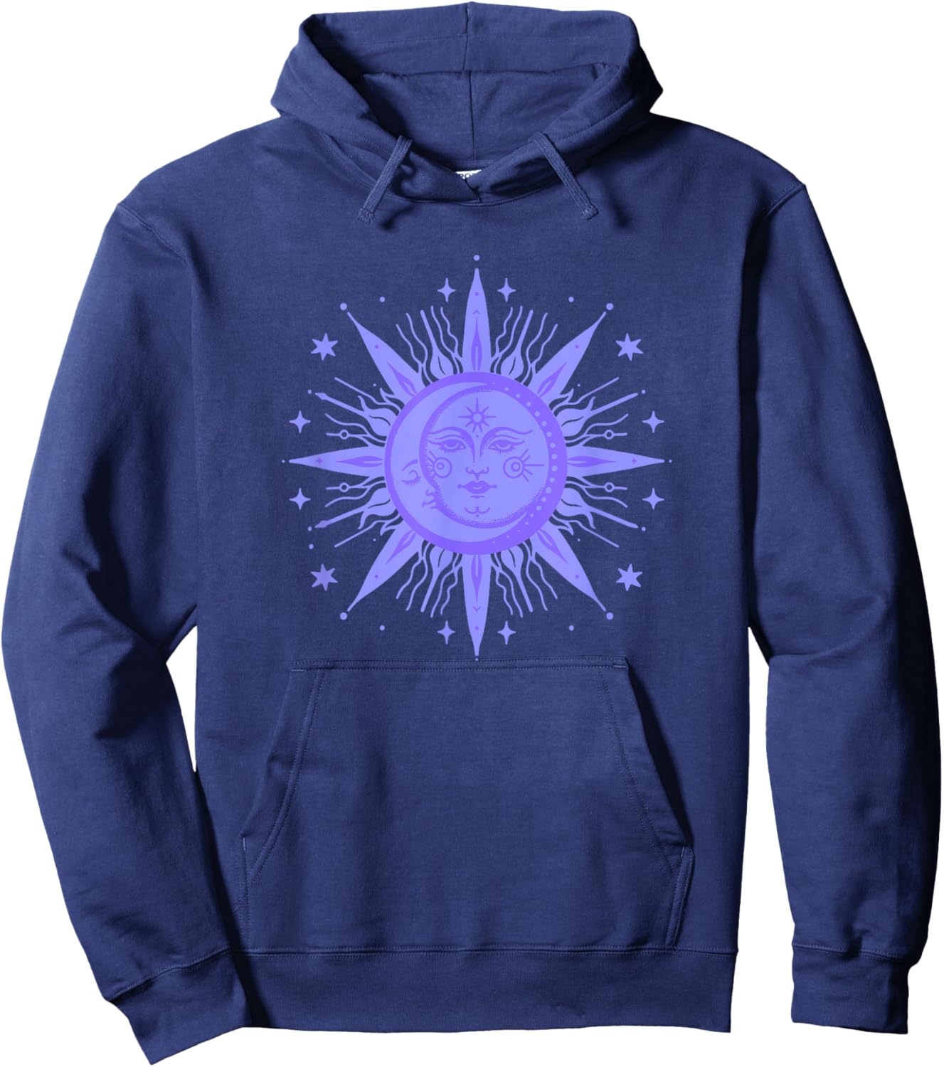 Celestial Sun and Moon Design Hoodie - Hoodie | Navy