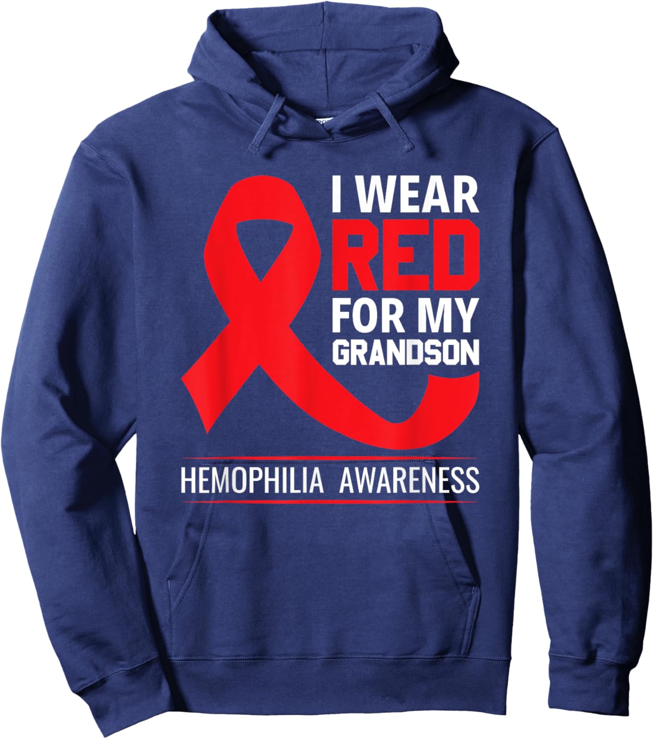 Wear Red For My Grandson Hemophilia Awareness Hemophilia Hoodie - Hoodie | Navy