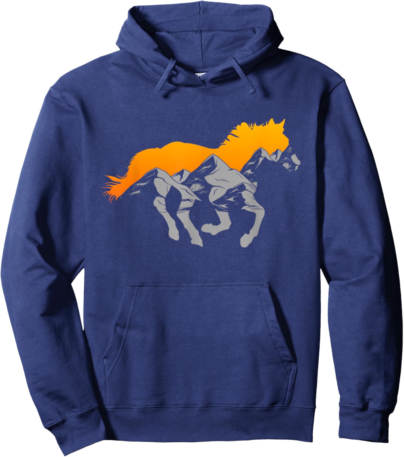 Horse Riding Apparel - Mountain and Horse Hoodie - Hoodie | Navy