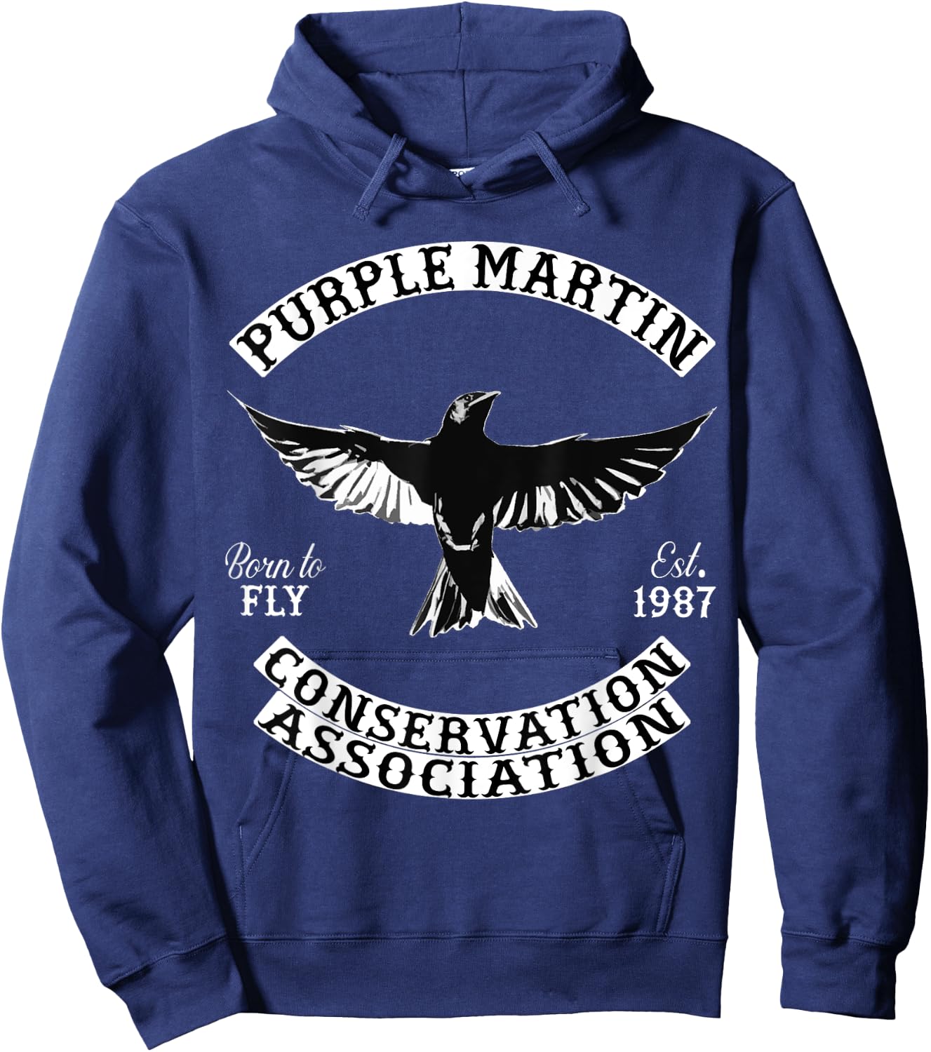 Purple Martin Biker Style Hoodie - Hoodie | Navy