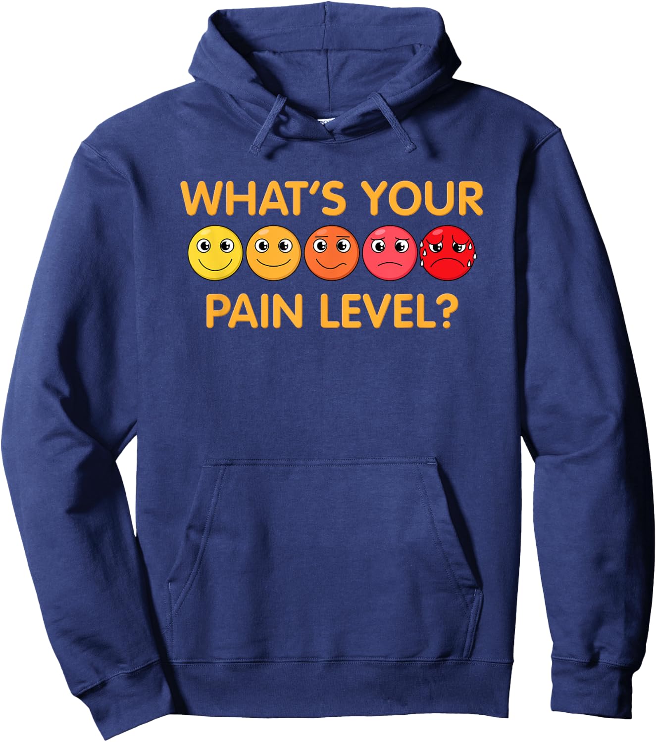 Funny Pain Scale Gym Joke Graphic Men Women Gag Pun Exercise Hoodie - Hoodie | Navy