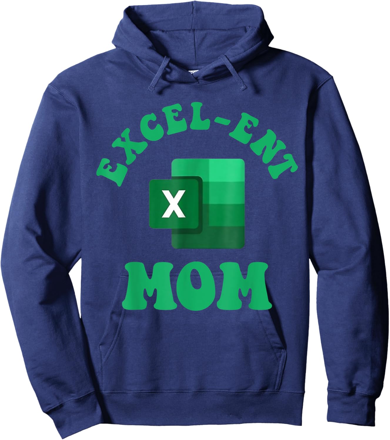 Excel-ent Mom Excel Spreadsheet Groovy Mom Hoodie - Hoodie | Navy